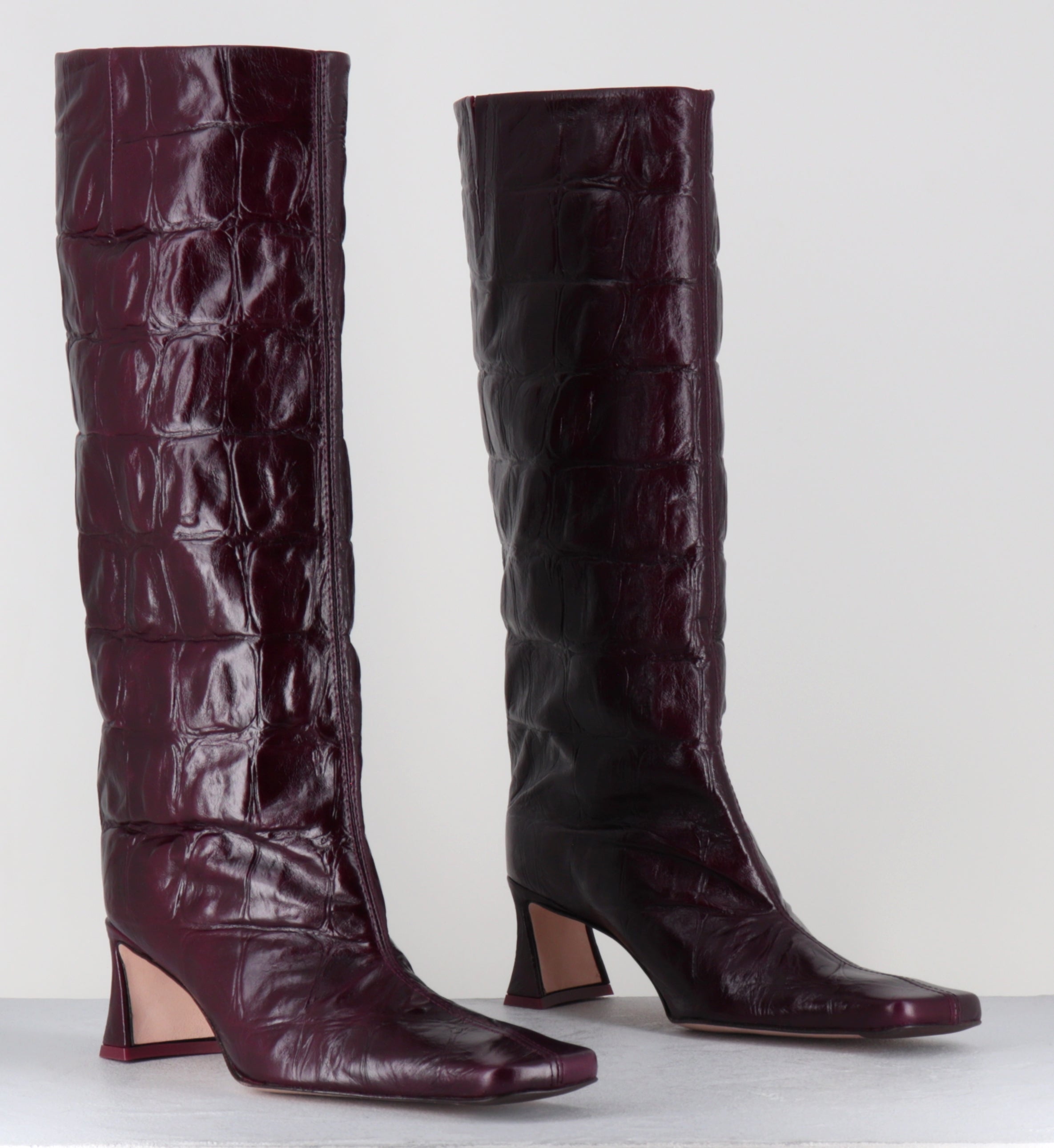 Bottes croco prune - BLUMA CROCO PLUM