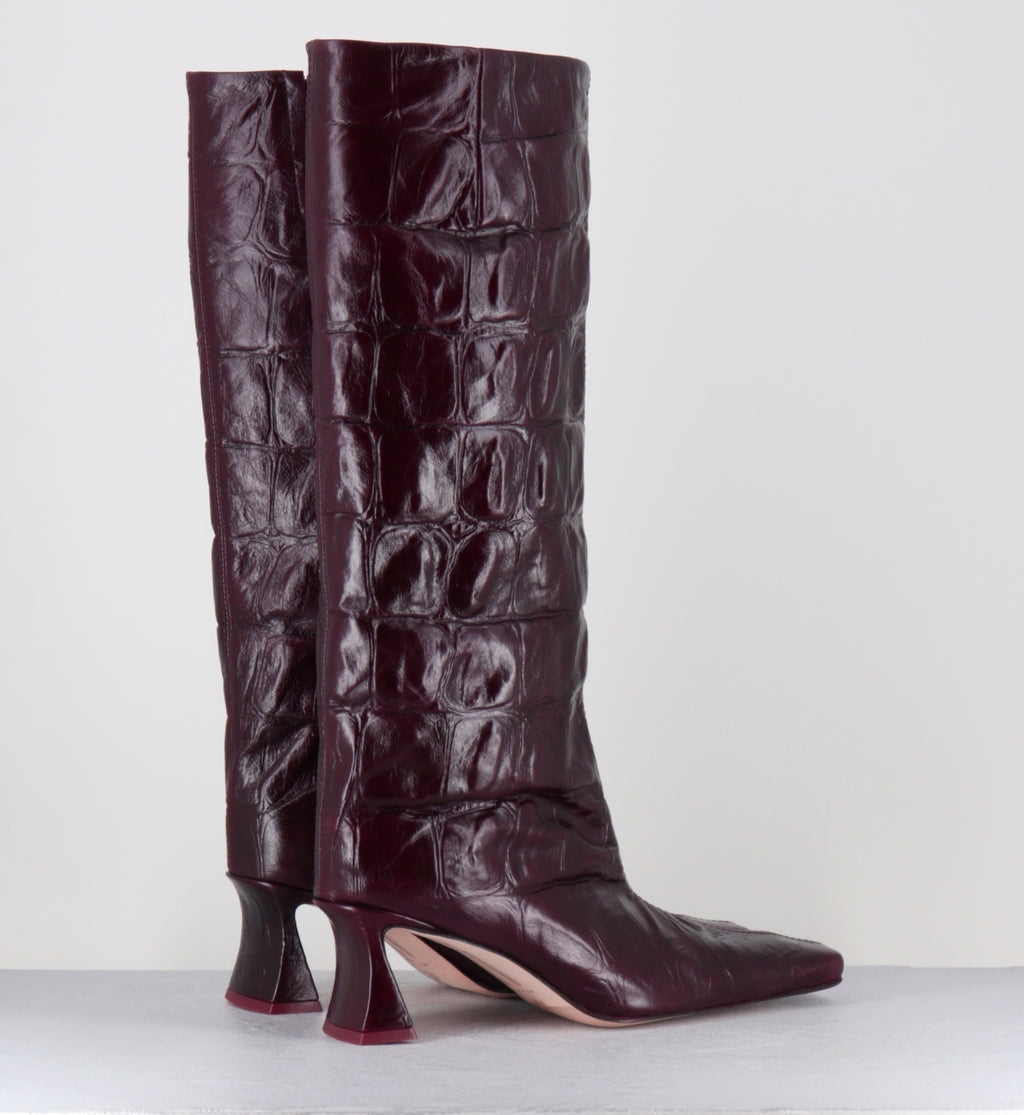 Bottes croco prune - BLUMA CROCO PLUM