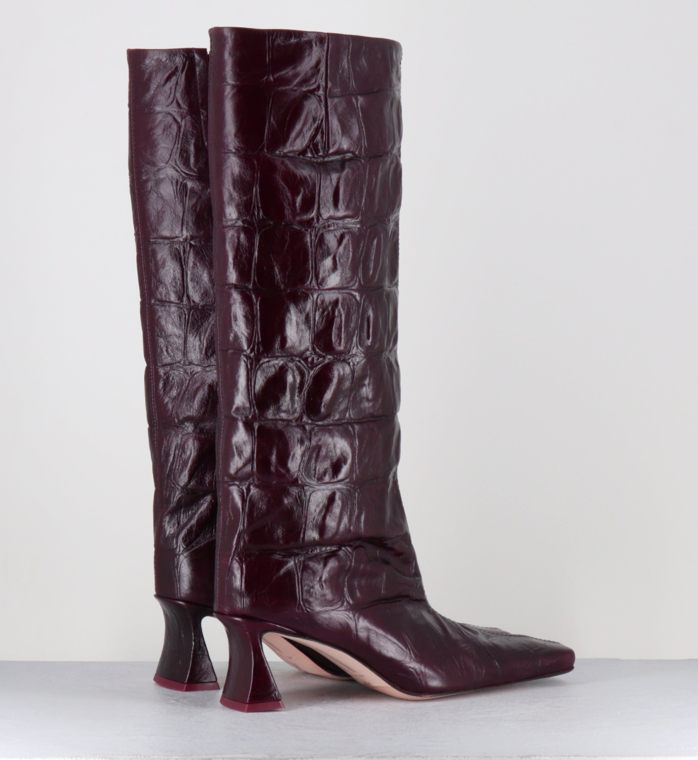 Bottes croco prune - BLUMA CROCO PLUM
