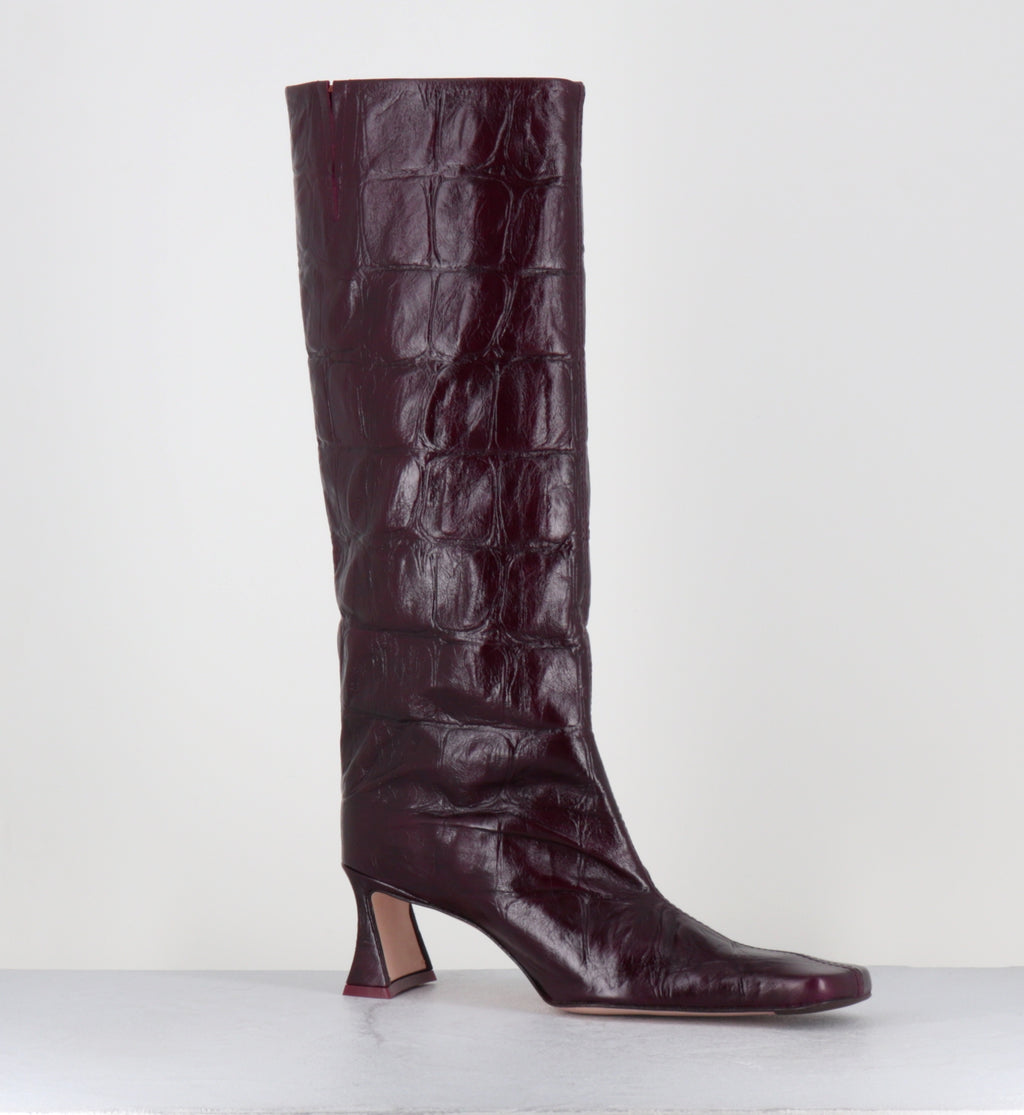 Bottes croco prune - BLUMA CROCO PLUM