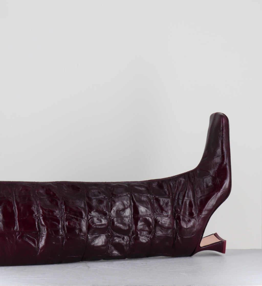 Bottes croco prune - BLUMA CROCO PLUM