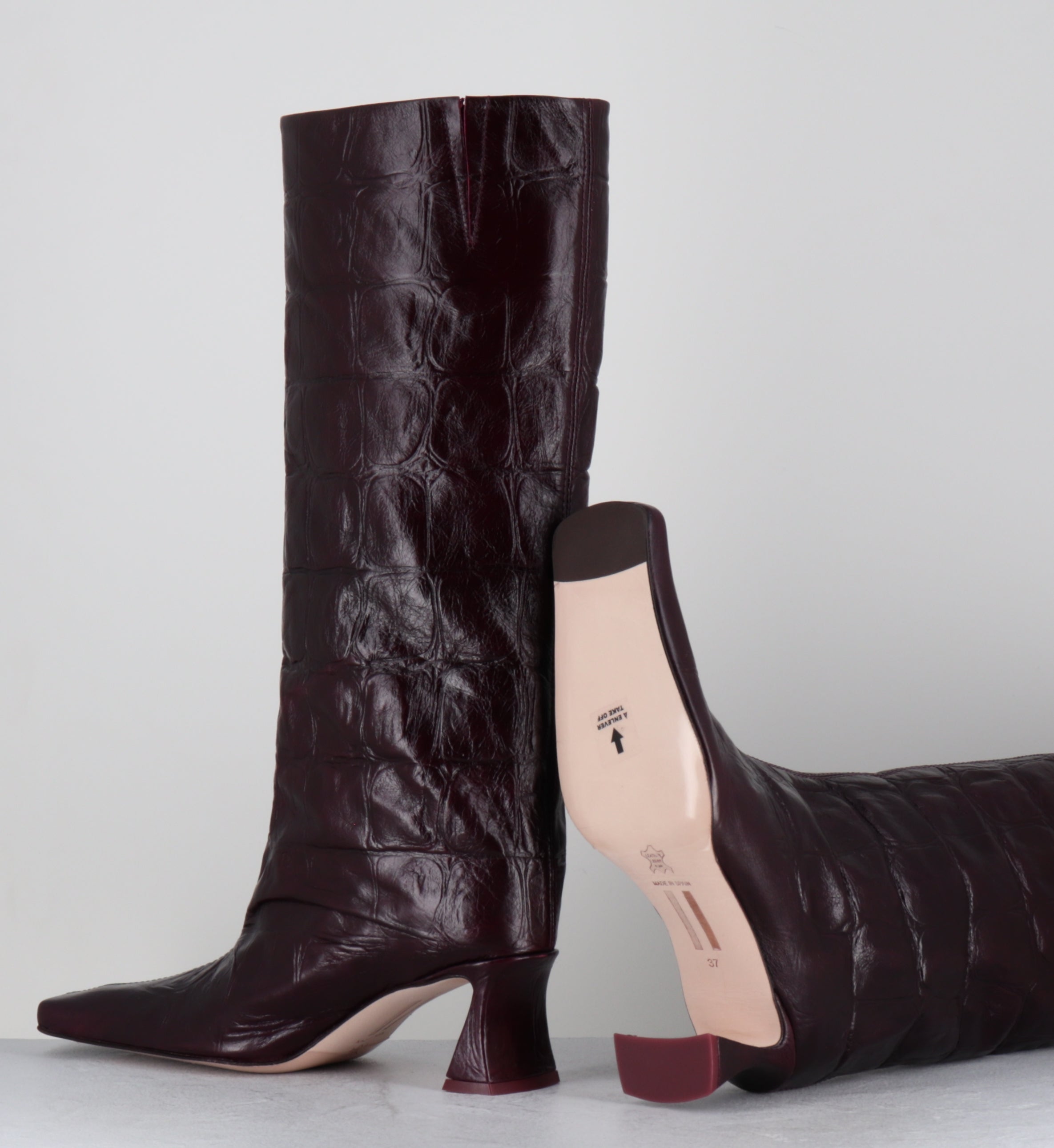 Bottes croco prune - BLUMA CROCO PLUM