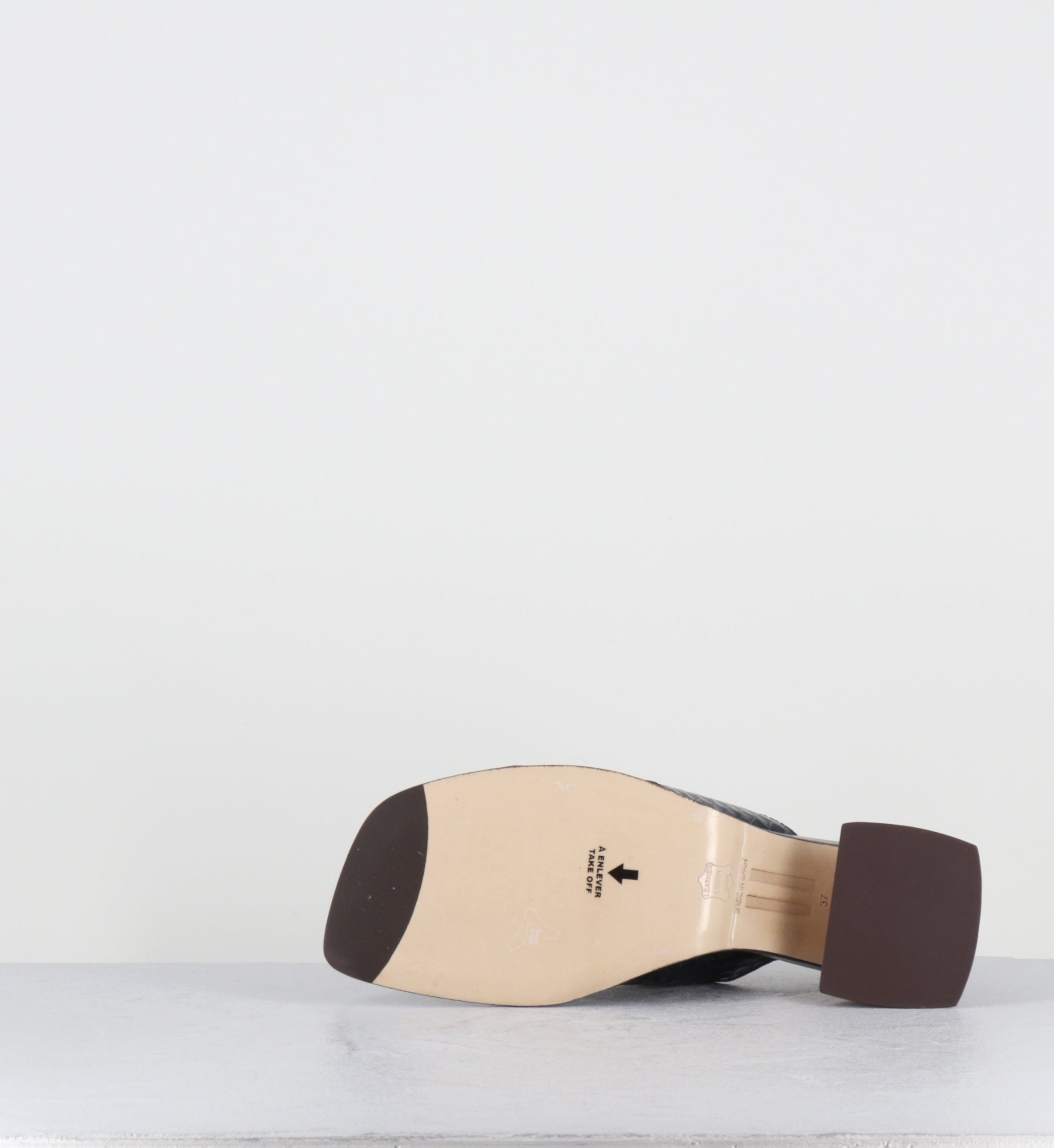 Tongs imprimé serpent bleu et cuir marron - ERNIE NAVY SNAKE