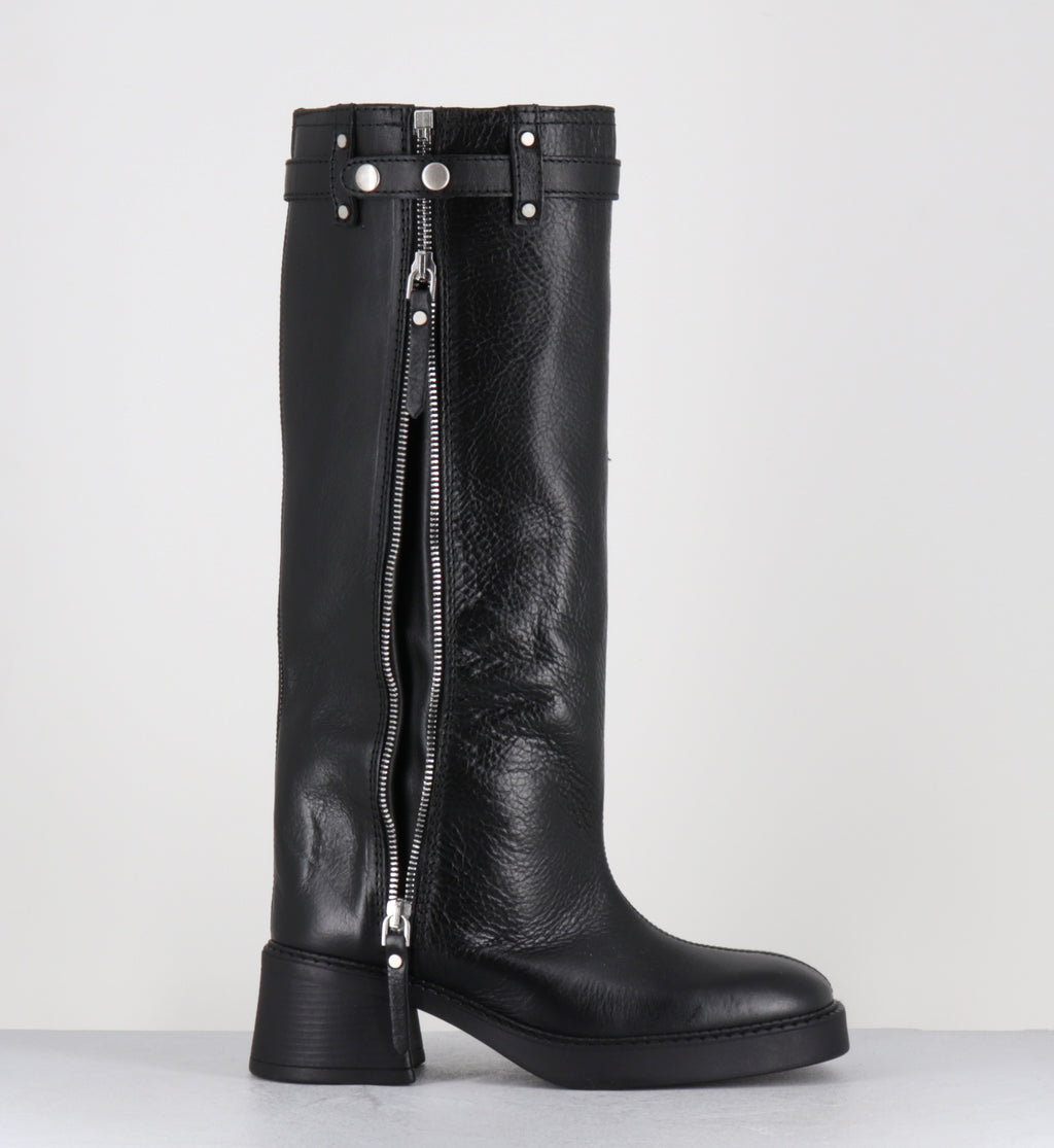 IZOLDA ZIPPER TALL BOOTS