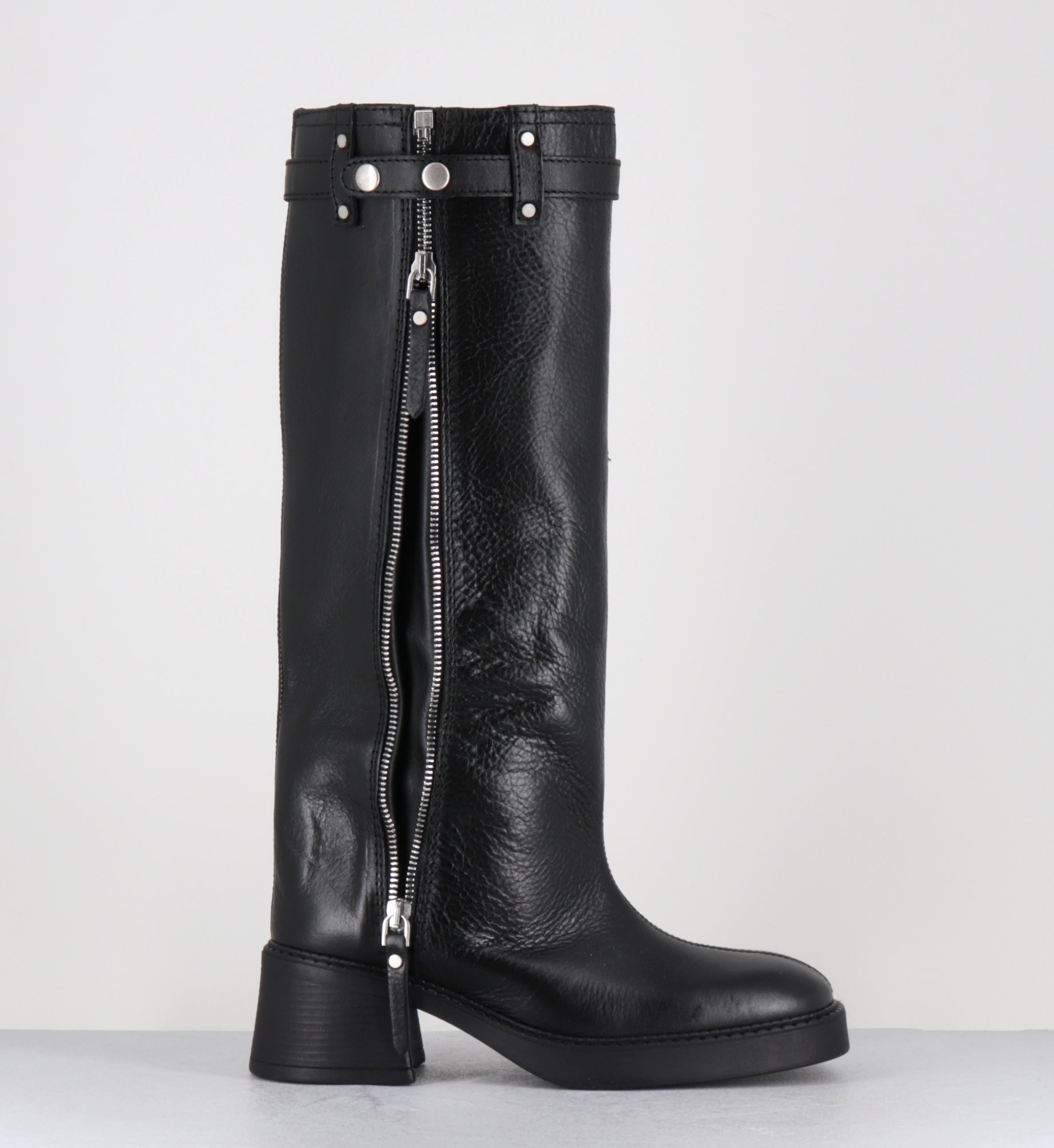 IZOLDA ZIPPER TALL BOOTS