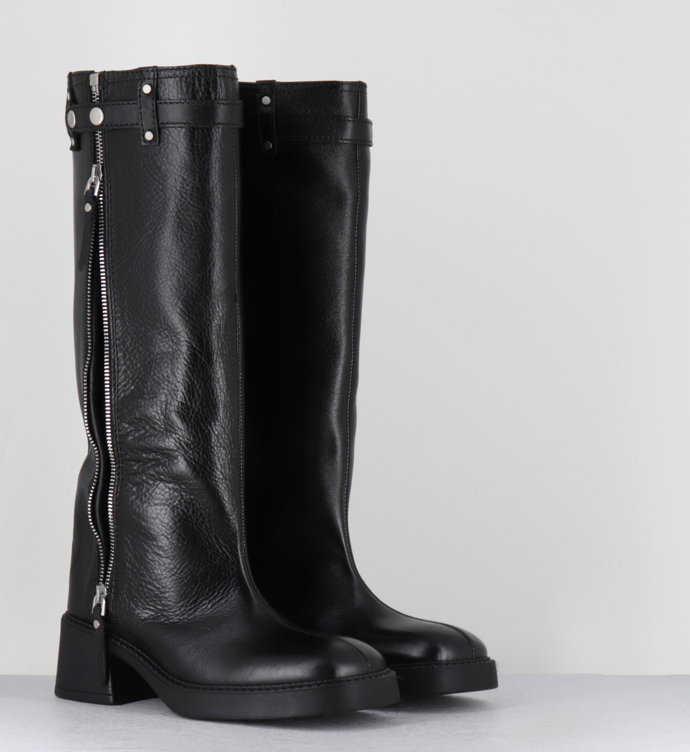 IZOLDA ZIPPER TALL BOOTS