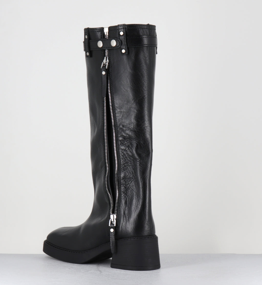 IZOLDA ZIPPER TALL BOOTS