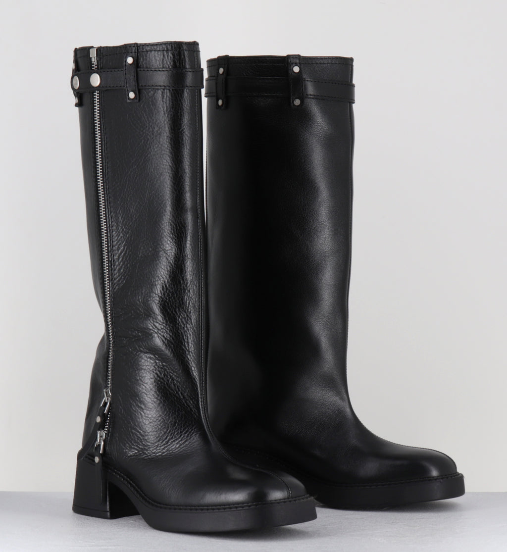 IZOLDA ZIPPER TALL BOOTS