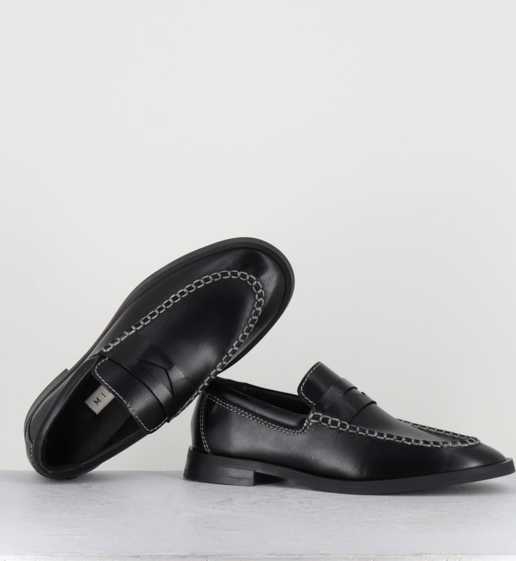 Mocassins en cuir noir - LUCAN BLACK LOAFERS