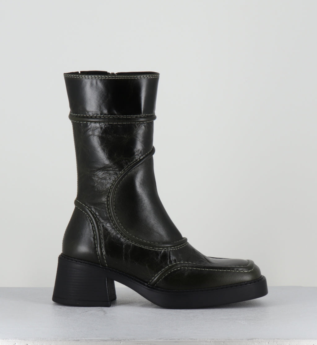MALENE KHAKI ANKLE BOOTS