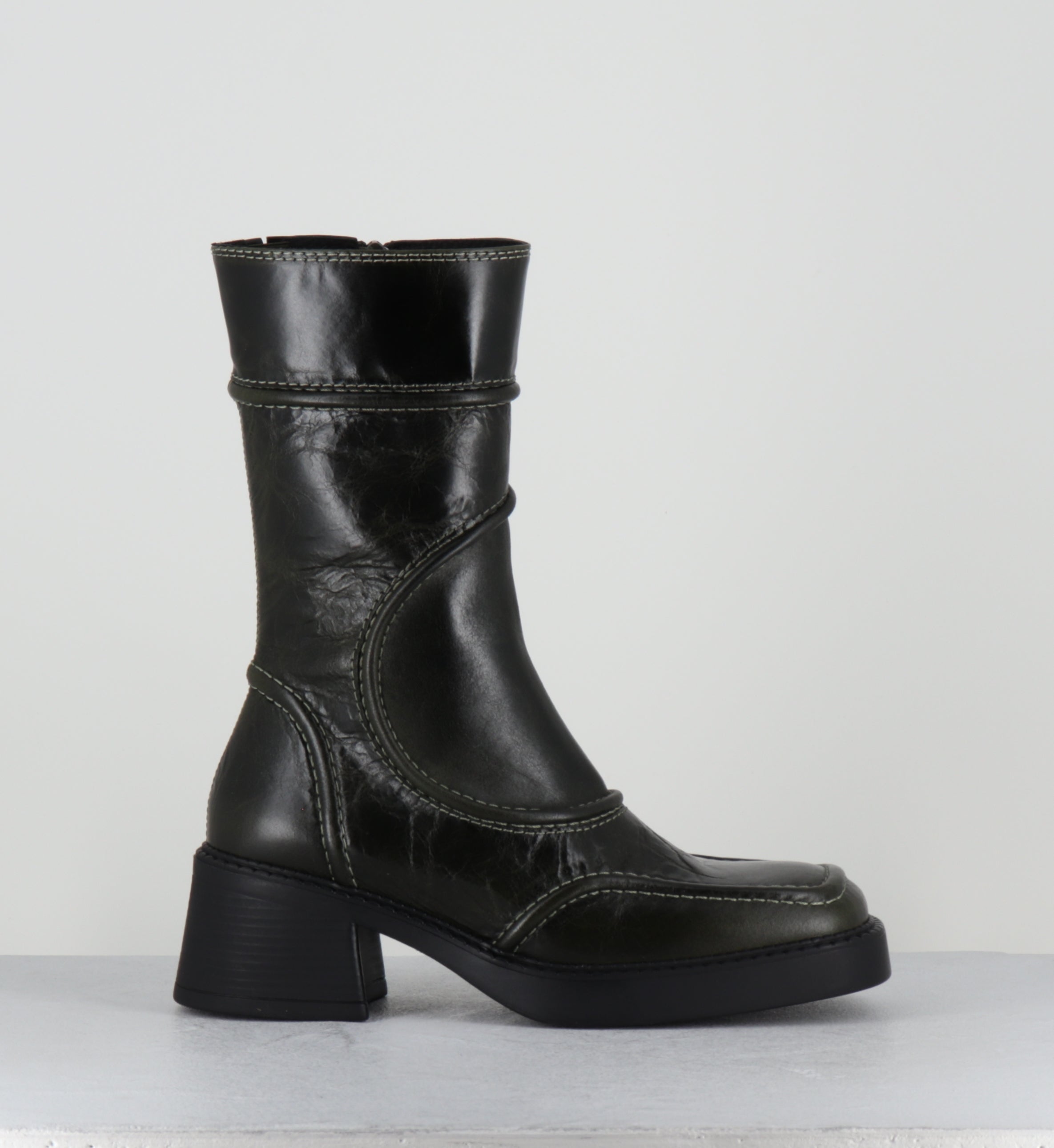 MALENE KHAKI ANKLE BOOTS