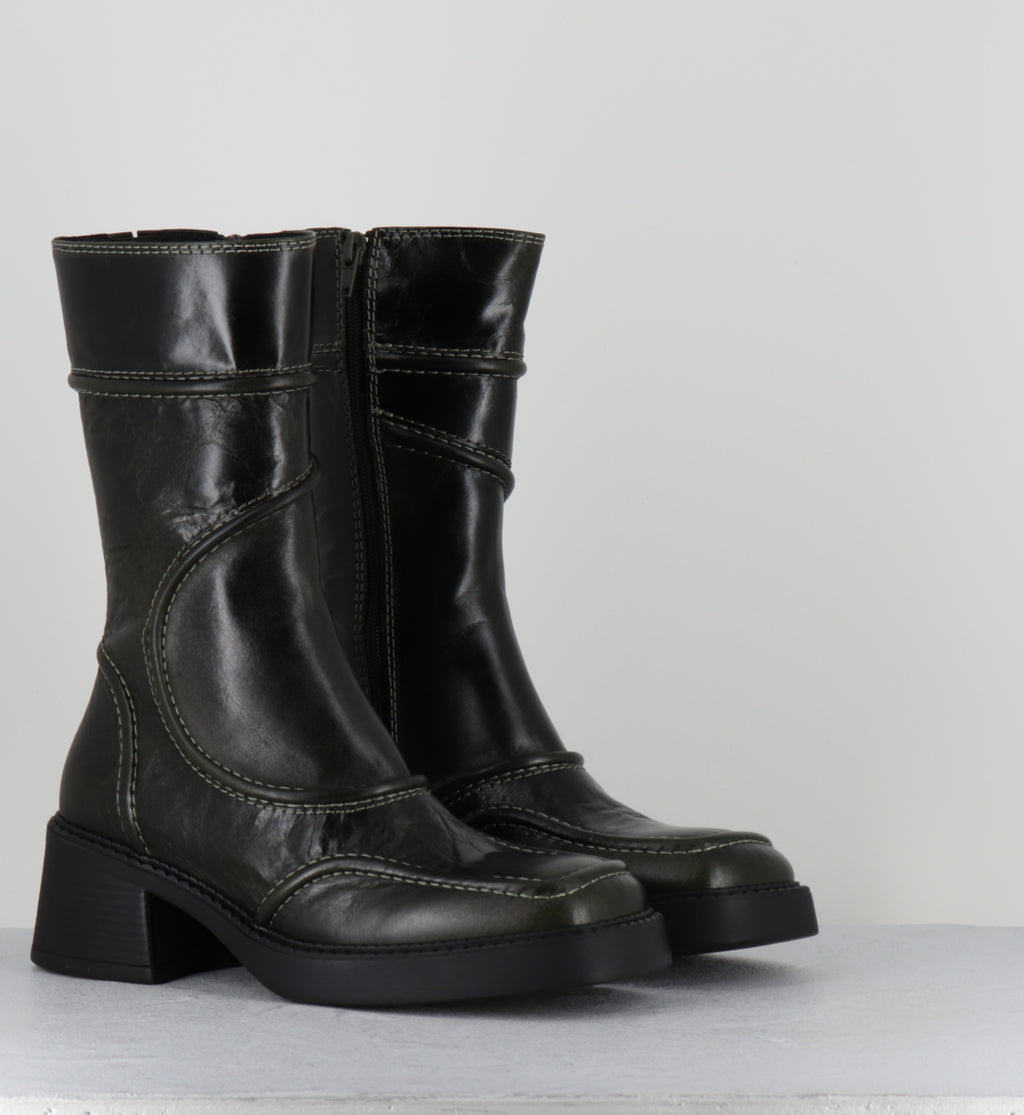 MALENE KHAKI ANKLE BOOTS