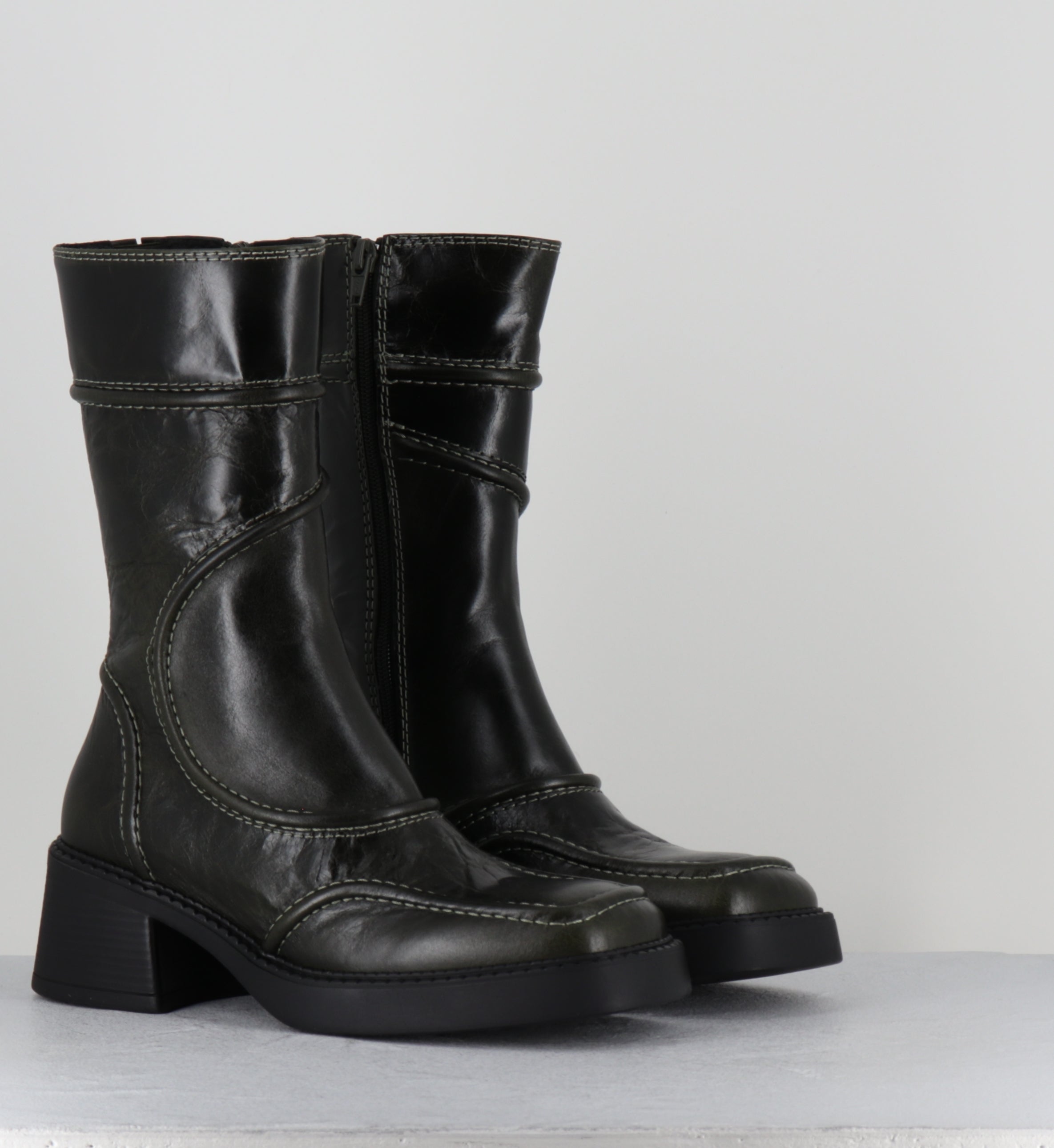 MALENE KHAKI ANKLE BOOTS