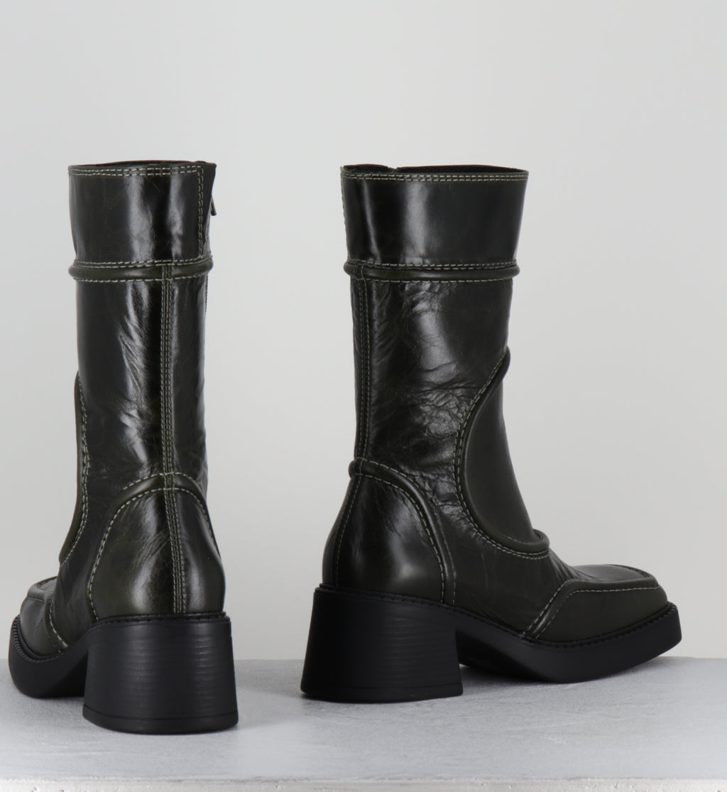 MALENE KHAKI ANKLE BOOTS