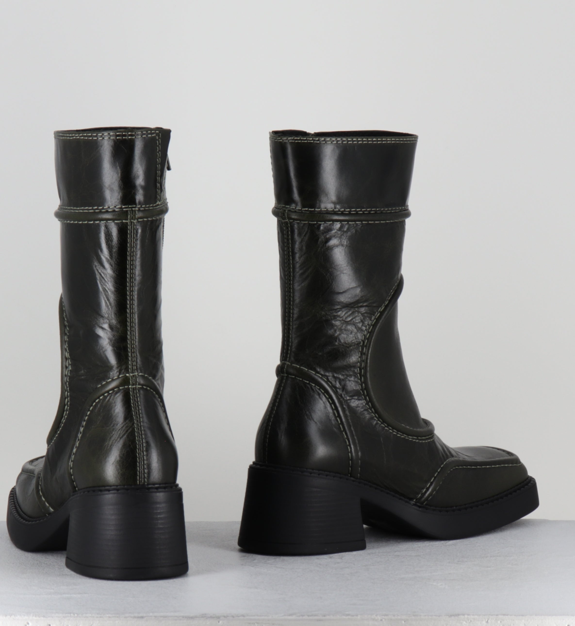 MALENE KHAKI ANKLE BOOTS