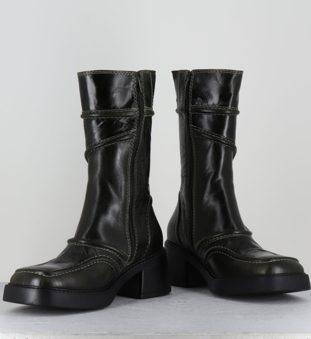 MALENE KHAKI ANKLE BOOTS