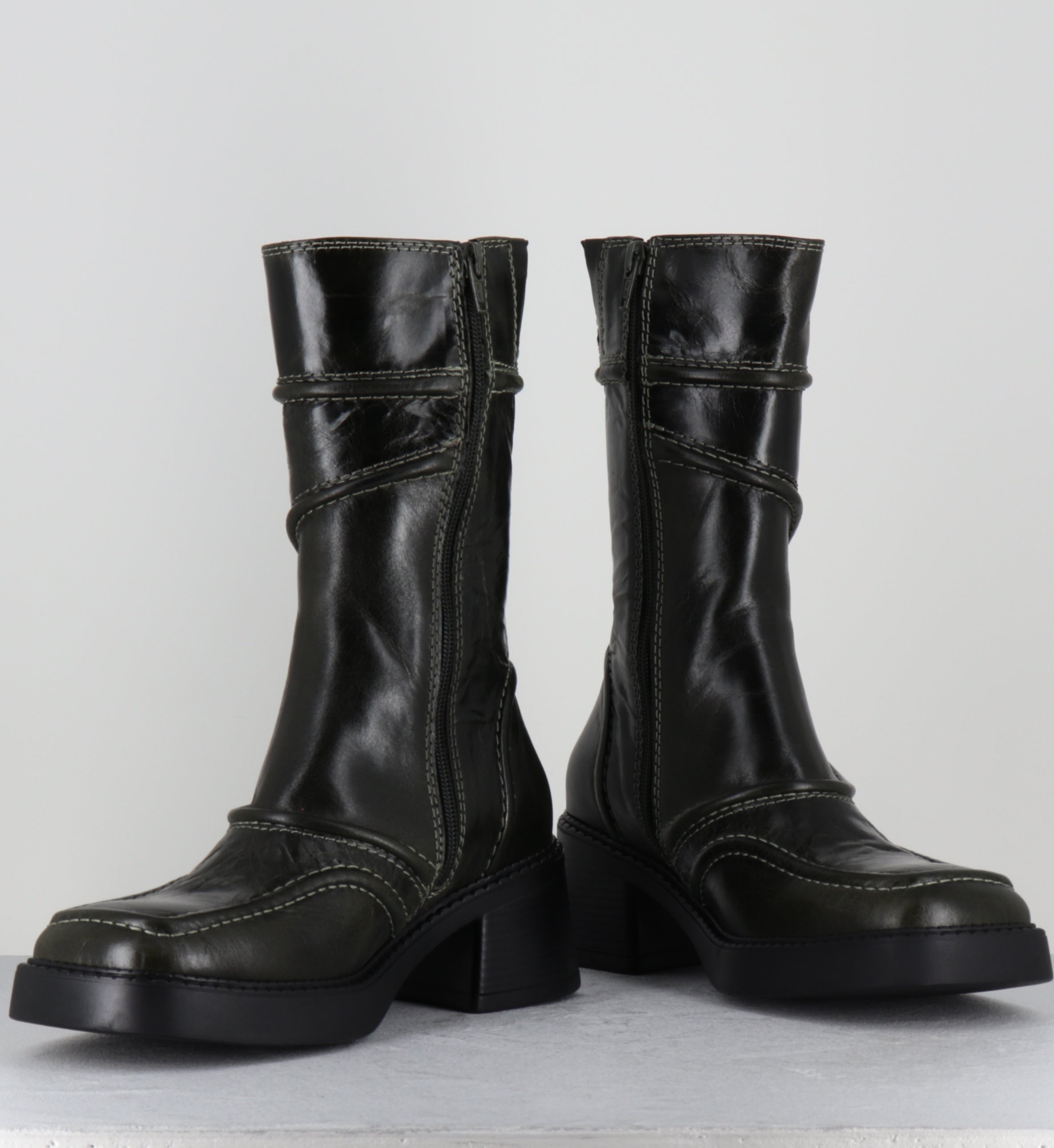 MALENE KHAKI ANKLE BOOTS