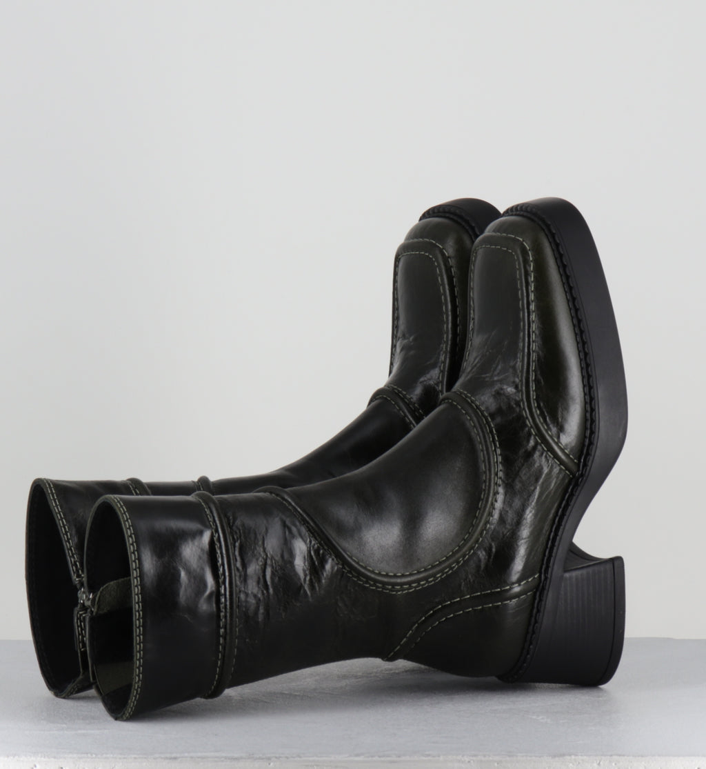 MALENE KHAKI ANKLE BOOTS