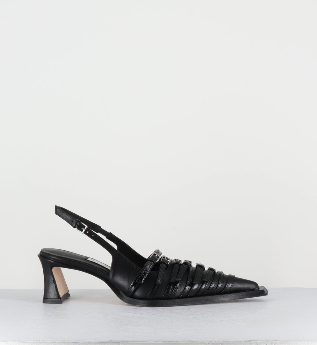 Escarpins slingback multi brides boucles - NIRALI BLACK STRAPPY