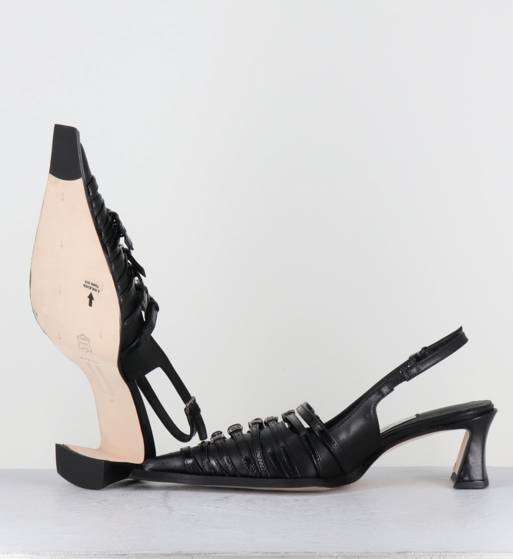 Escarpins slingback multi brides boucles - NIRALI BLACK STRAPPY