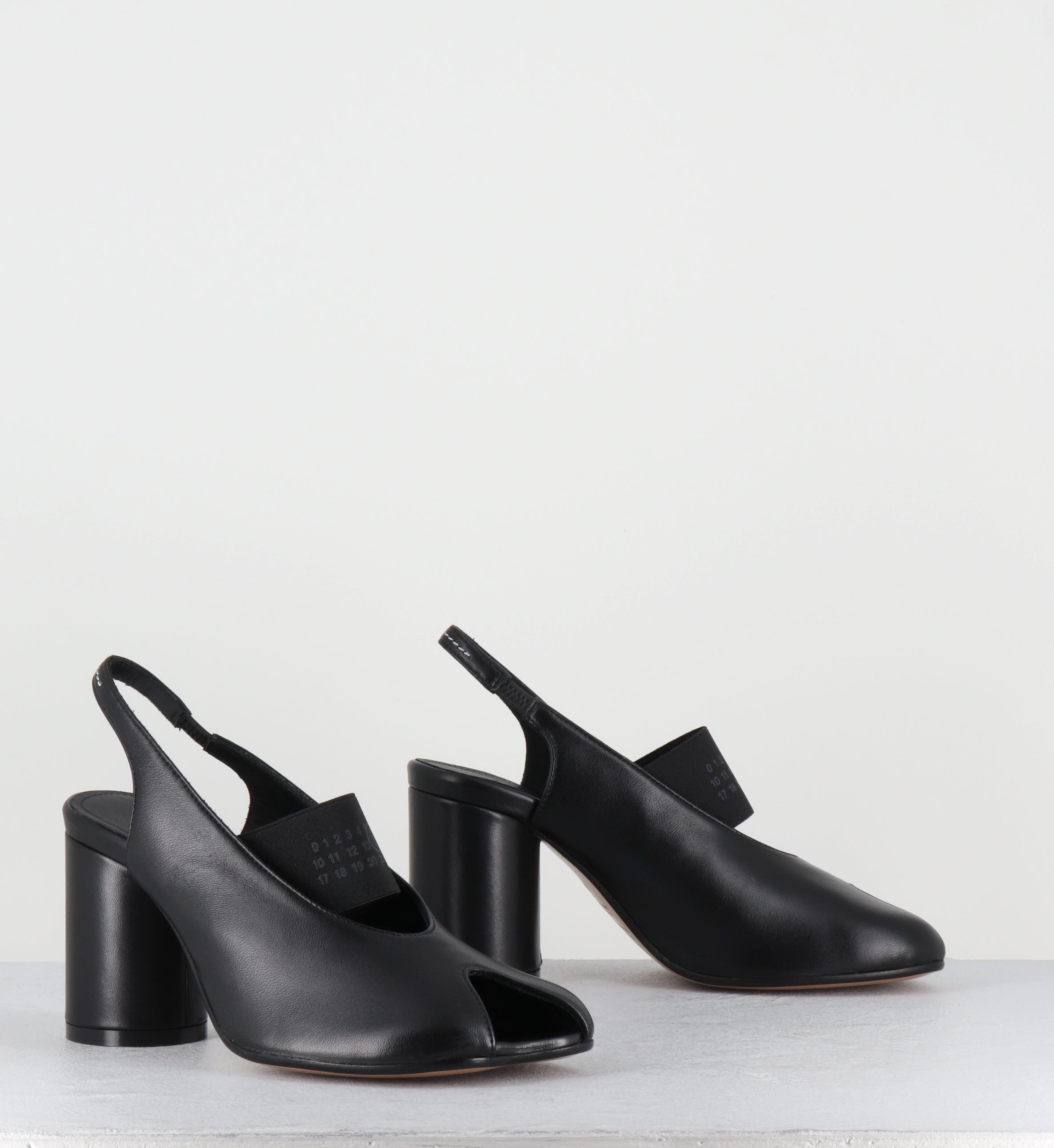 Escarpins slingback cuir noir élastique - S59WP0213 T8013