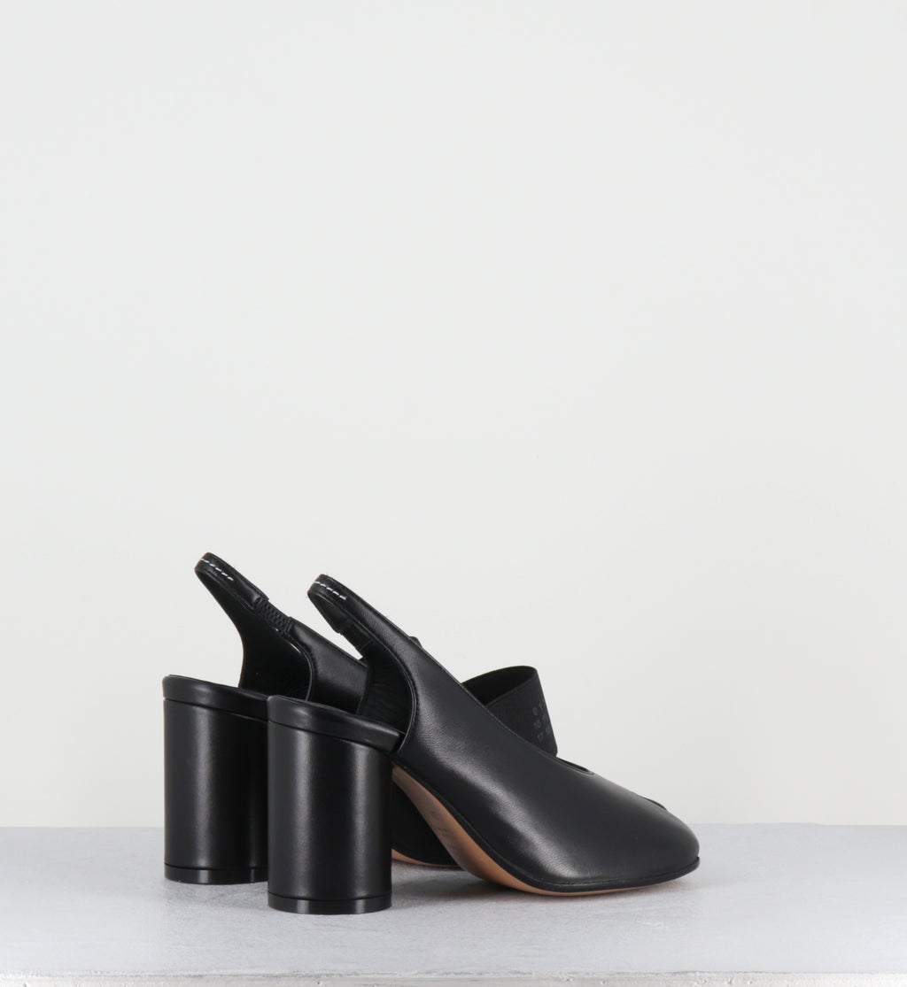 Escarpins slingback cuir noir élastique - S59WP0213 T8013