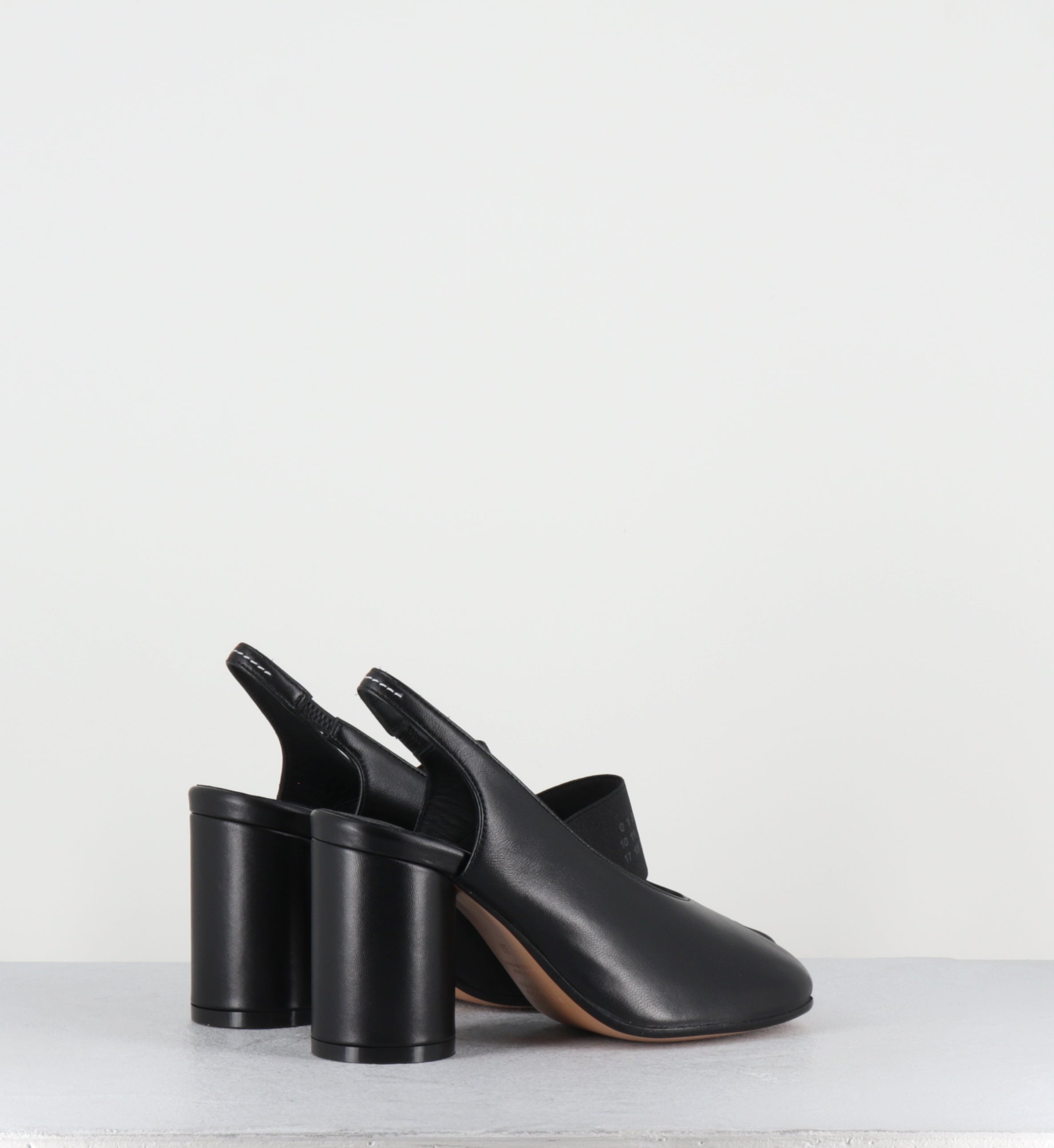 Escarpins slingback cuir noir élastique - S59WP0213 T8013