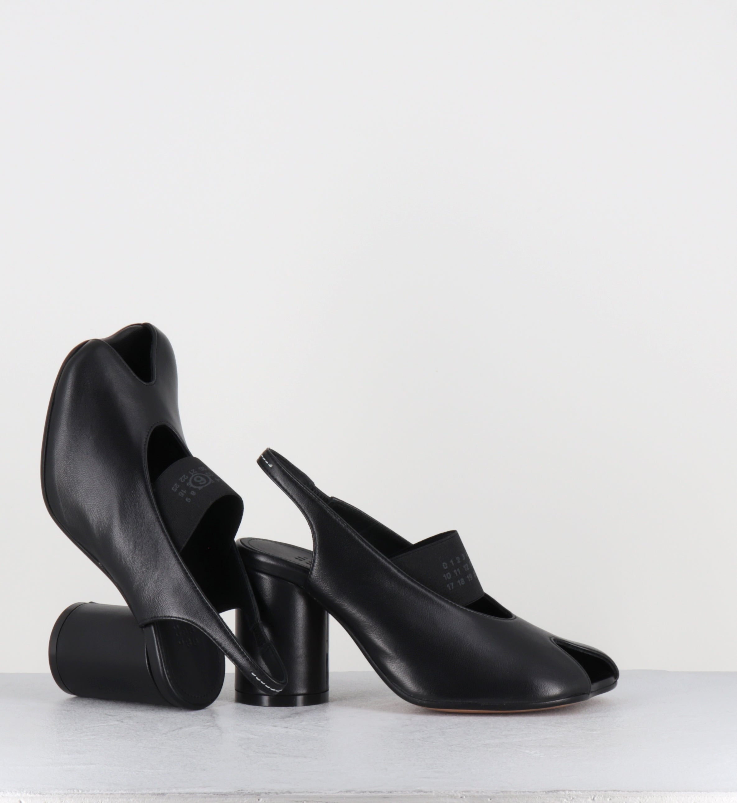 Escarpins slingback cuir noir élastique - S59WP0213 T8013