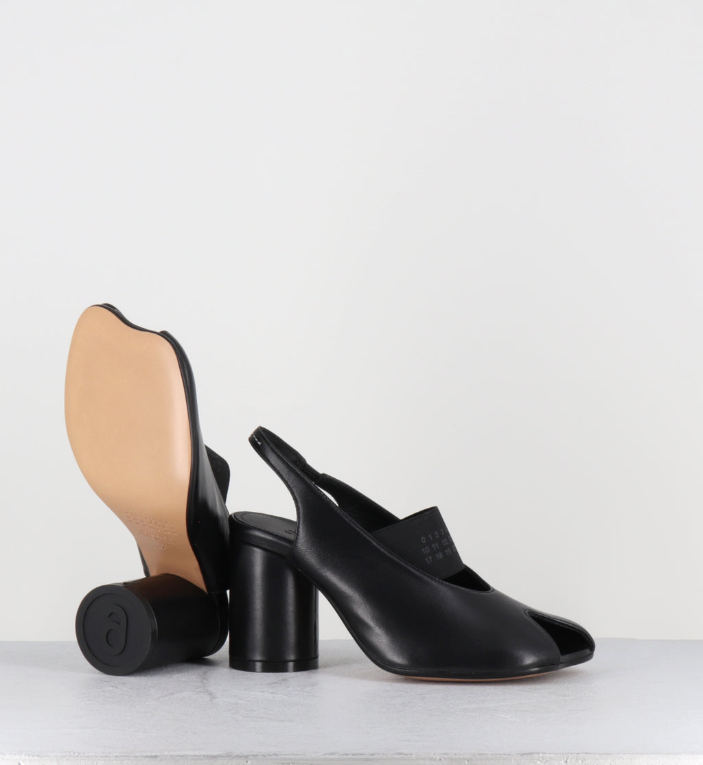 Escarpins slingback cuir noir élastique - S59WP0213 T8013