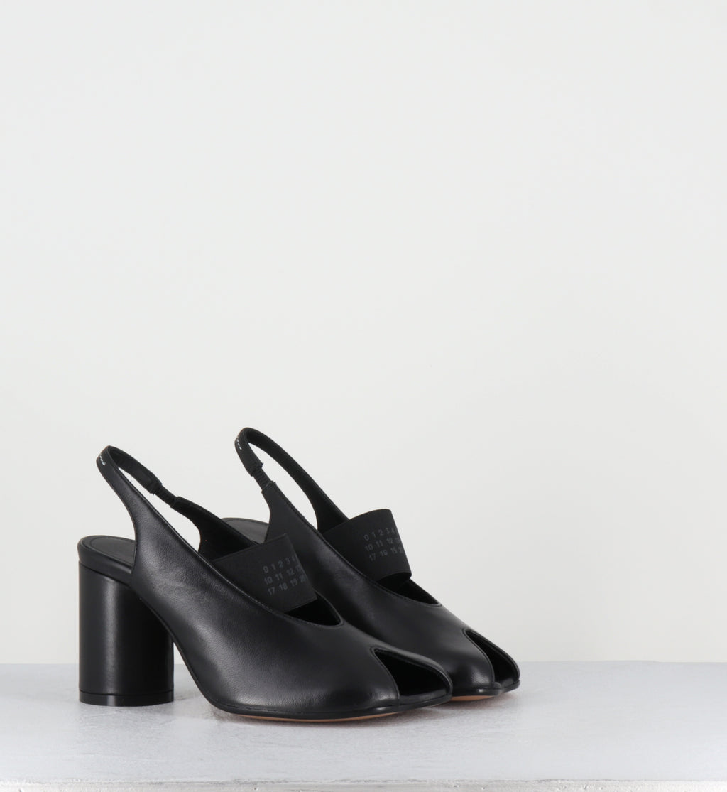 Escarpins slingback cuir noir élastique - S59WP0213 T8013