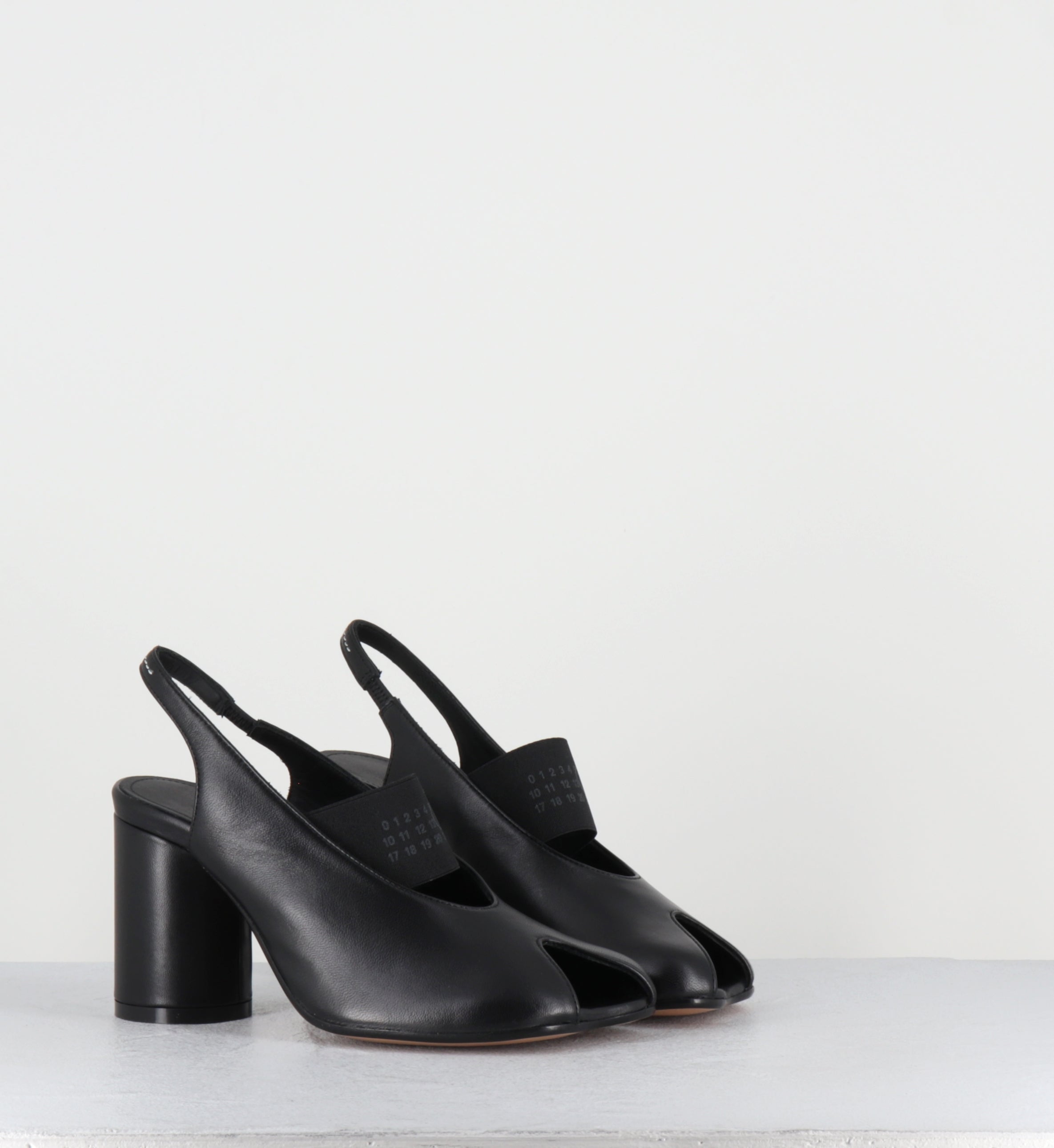 Escarpins slingback cuir noir élastique - S59WP0213 T8013