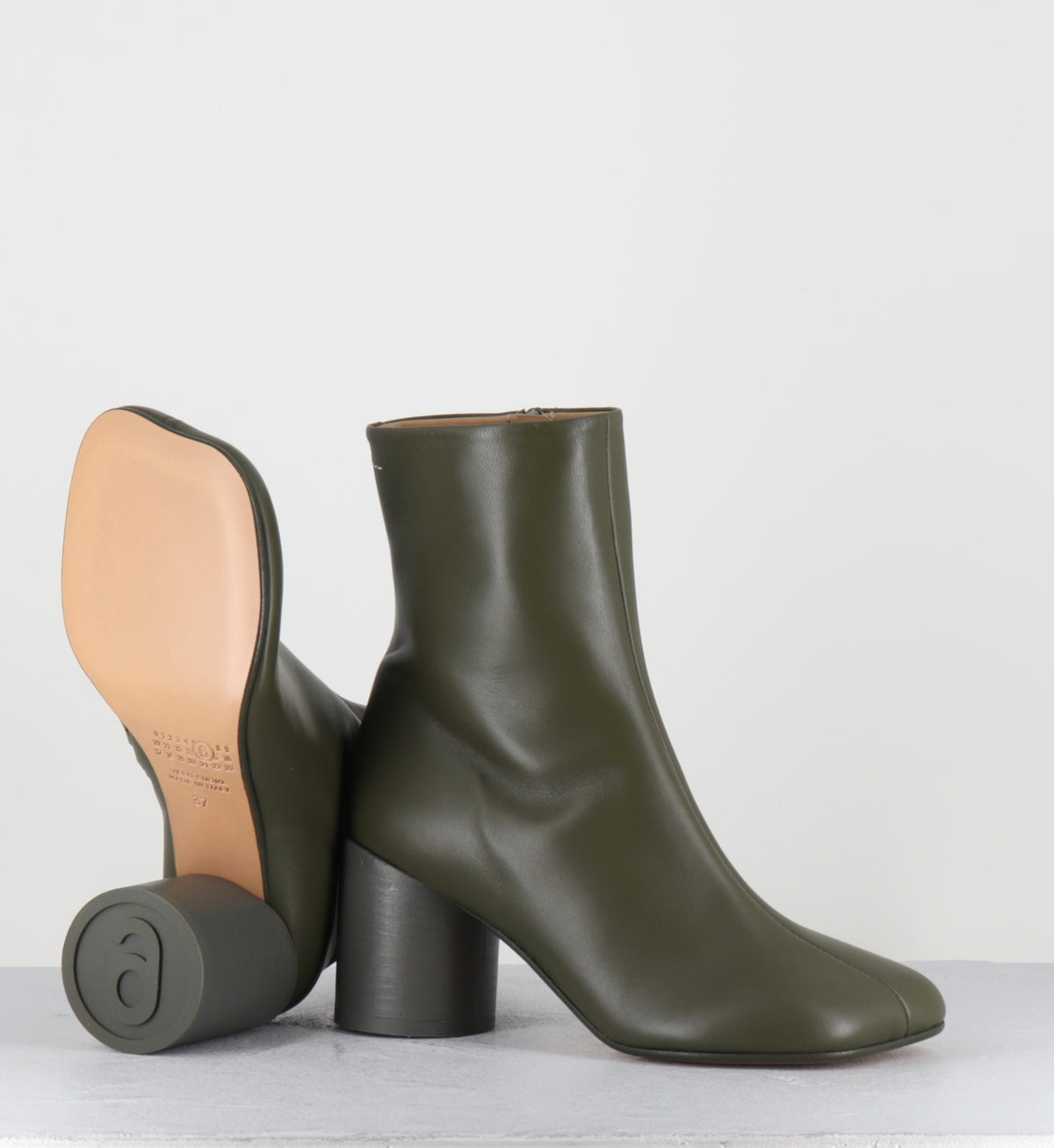 Boots anatomiques en cuir vert - S59WU0235H26 T7010