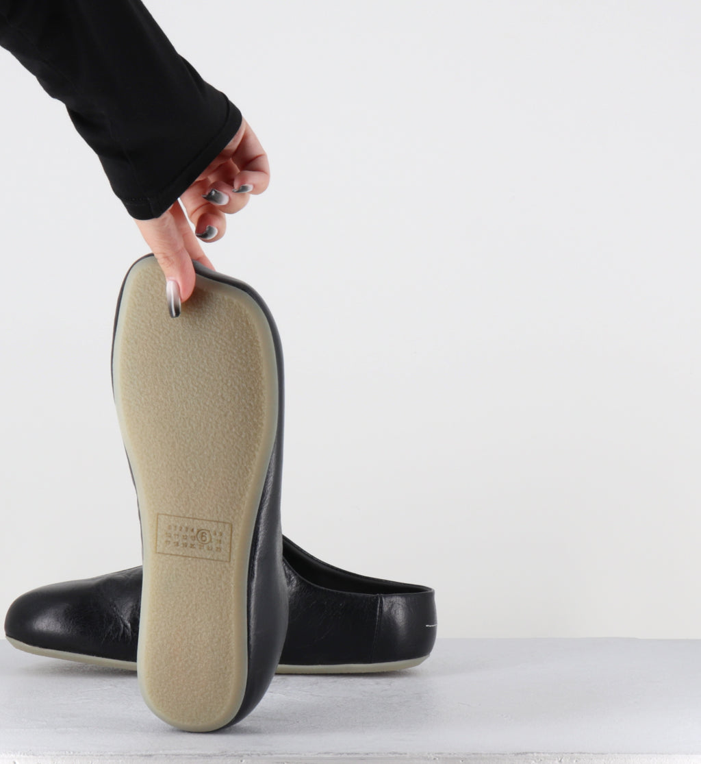Mules anatomiques en cuir noir - S59WX0083 T8013