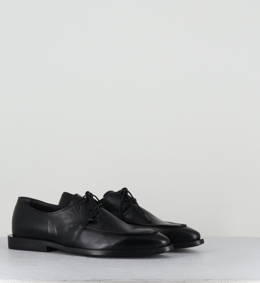 Derby pointu à lacets en cuir noir - 85604A COLORADO NERO