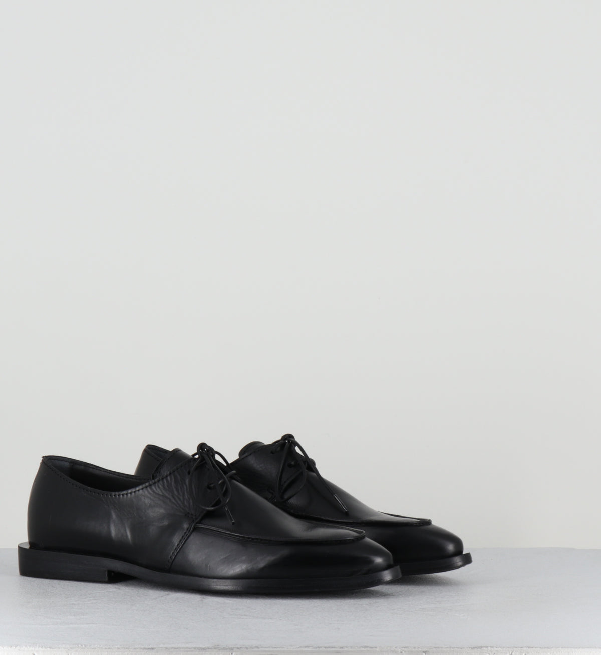 Derby pointu à lacets en cuir noir - 85604A COLORADO NERO