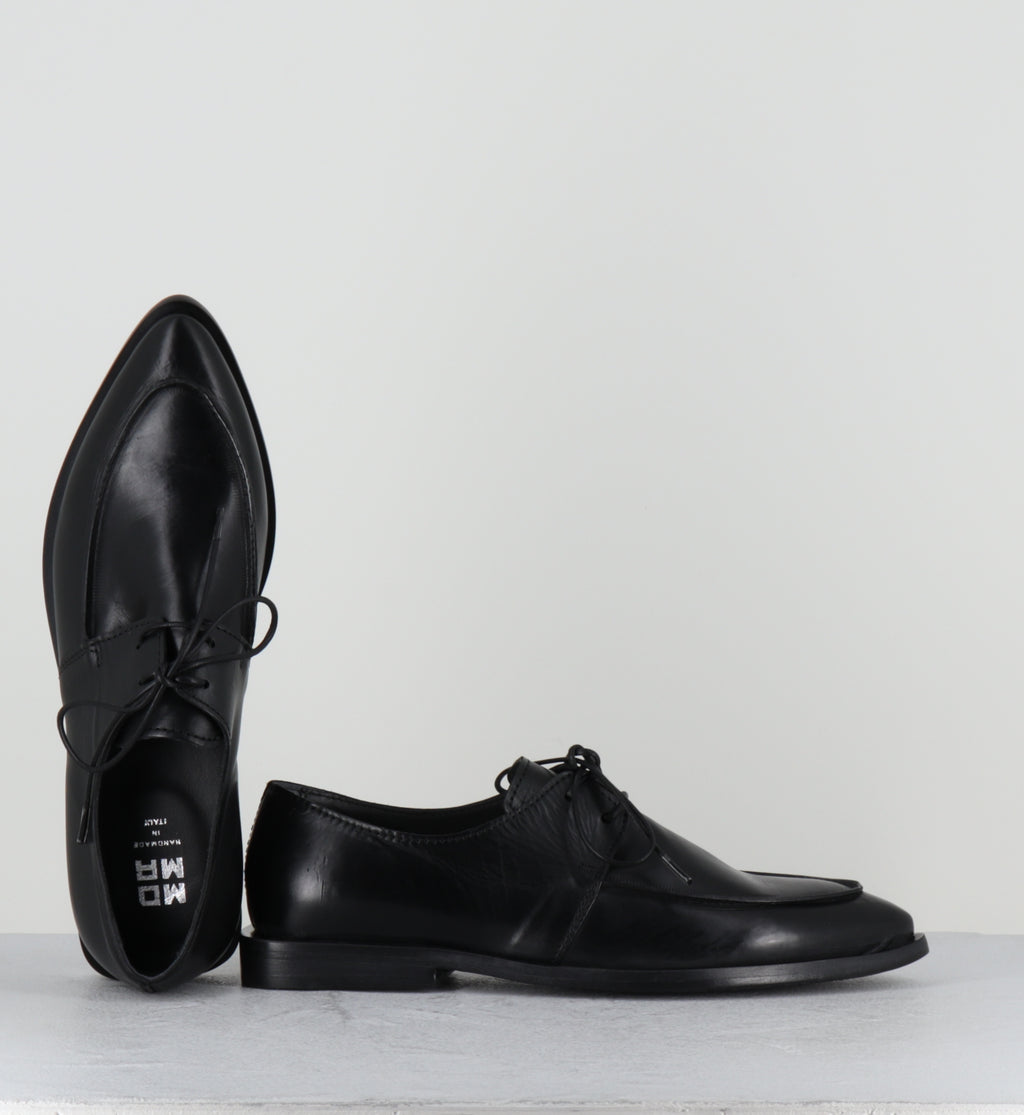Derby pointu à lacets en cuir noir - 85604A COLORADO NERO