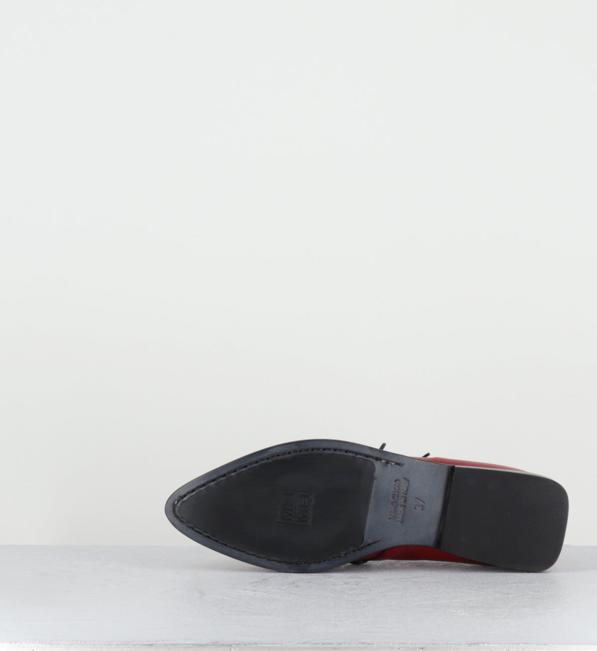 Derby à lacets en cuir rouge bout pointu - 85604A COLORADO ROSSO