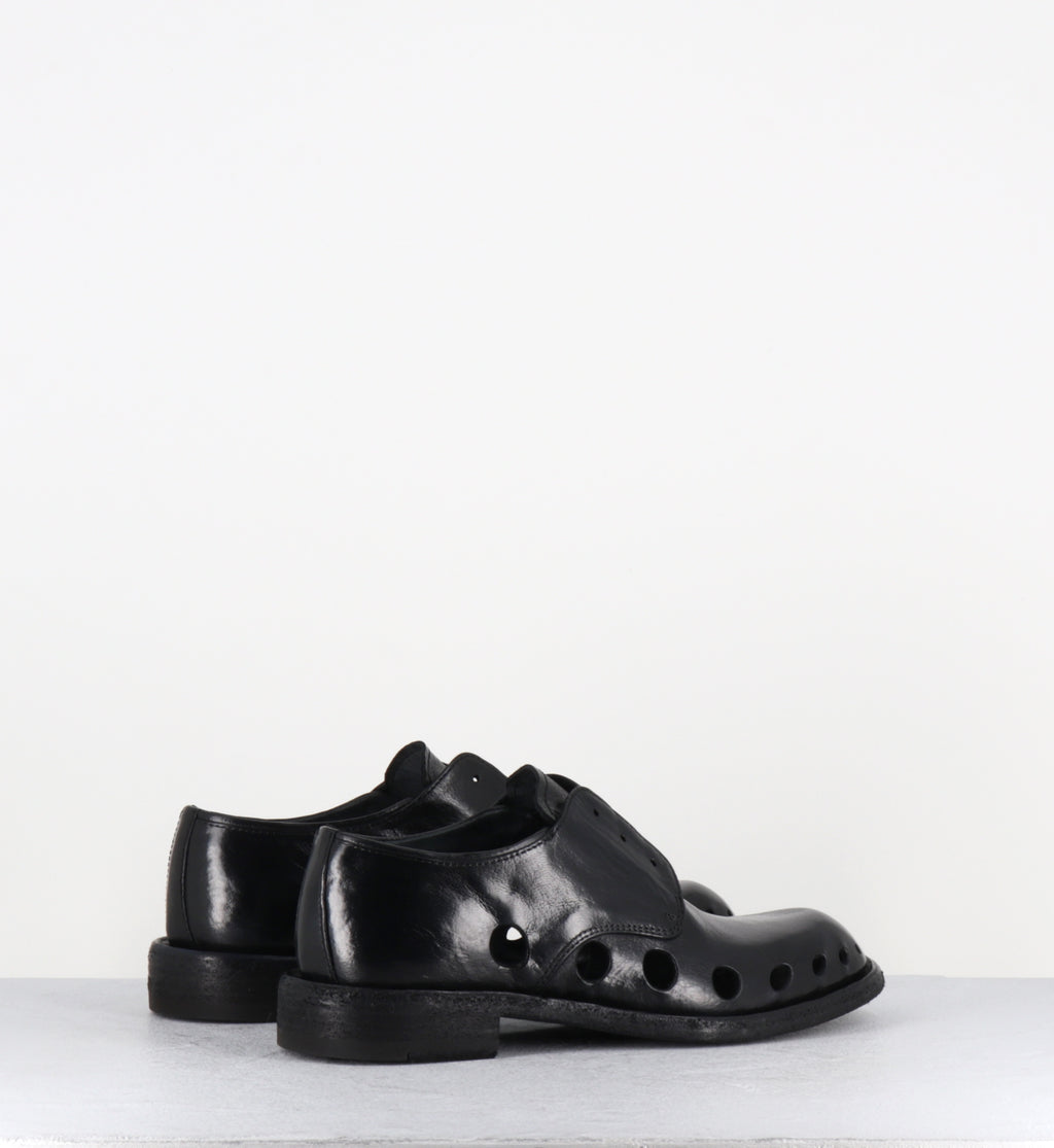 Derby en cuir noir ajouré - RUGGED 104 NERO