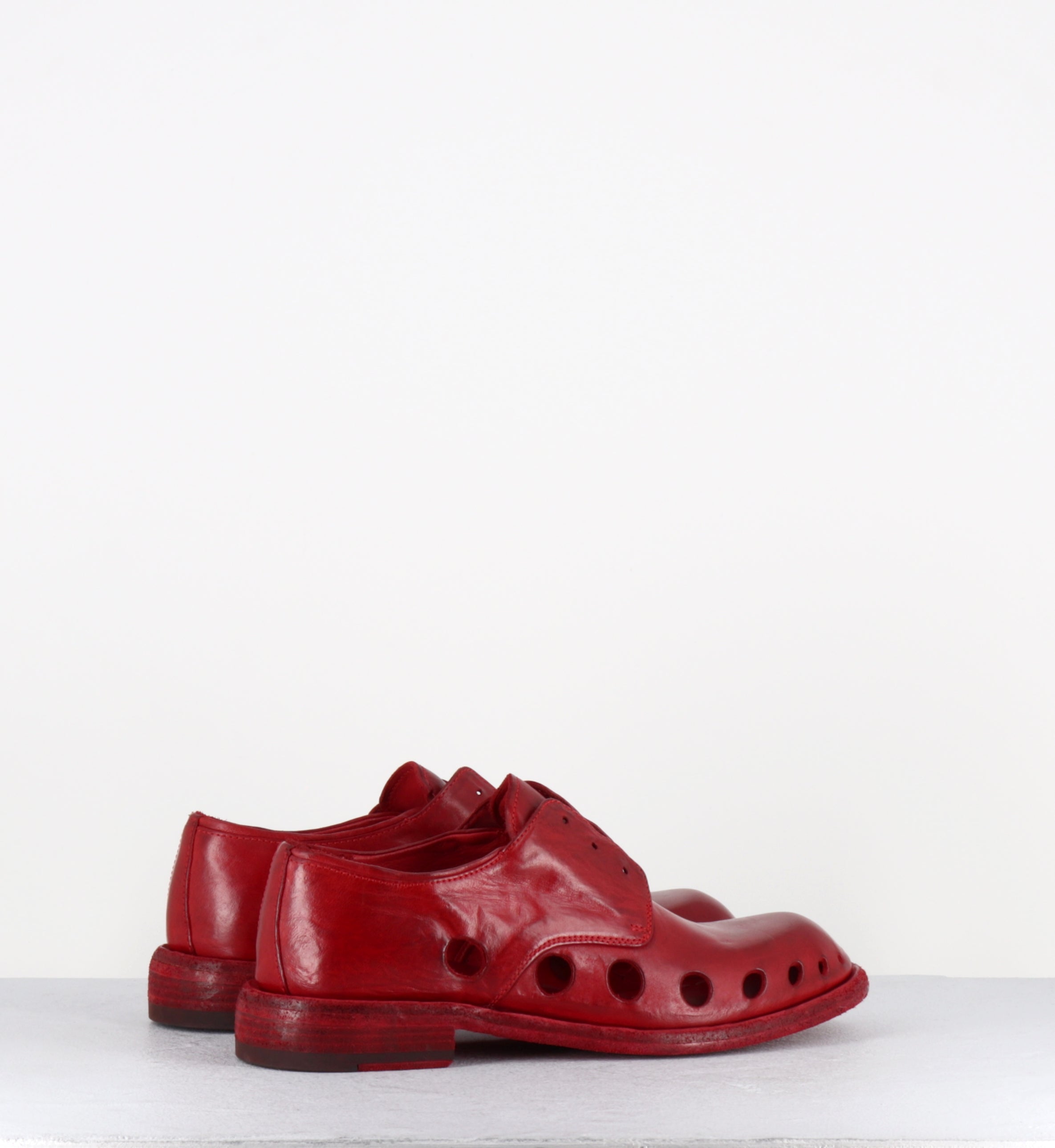 Derby ajouré en cuir rouge - RUGGED 104 VERMIGLIO