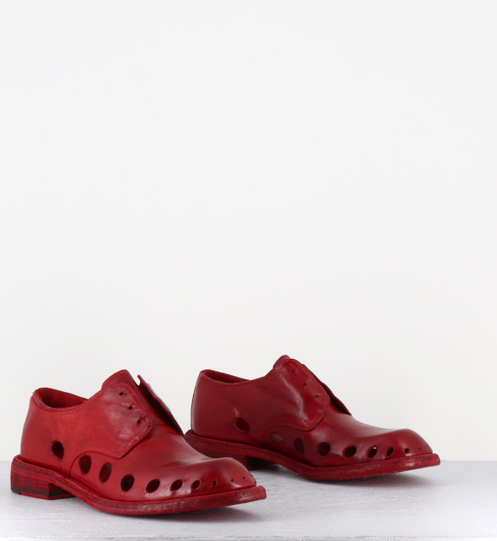 Derby ajouré en cuir rouge - RUGGED 104 VERMIGLIO