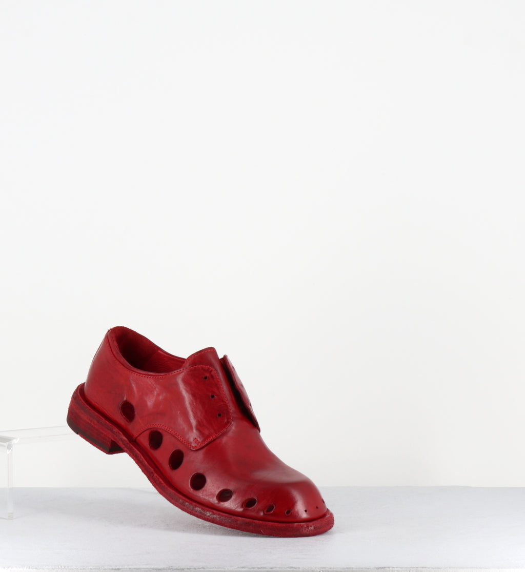 Derby ajouré en cuir rouge - RUGGED 104 VERMIGLIO