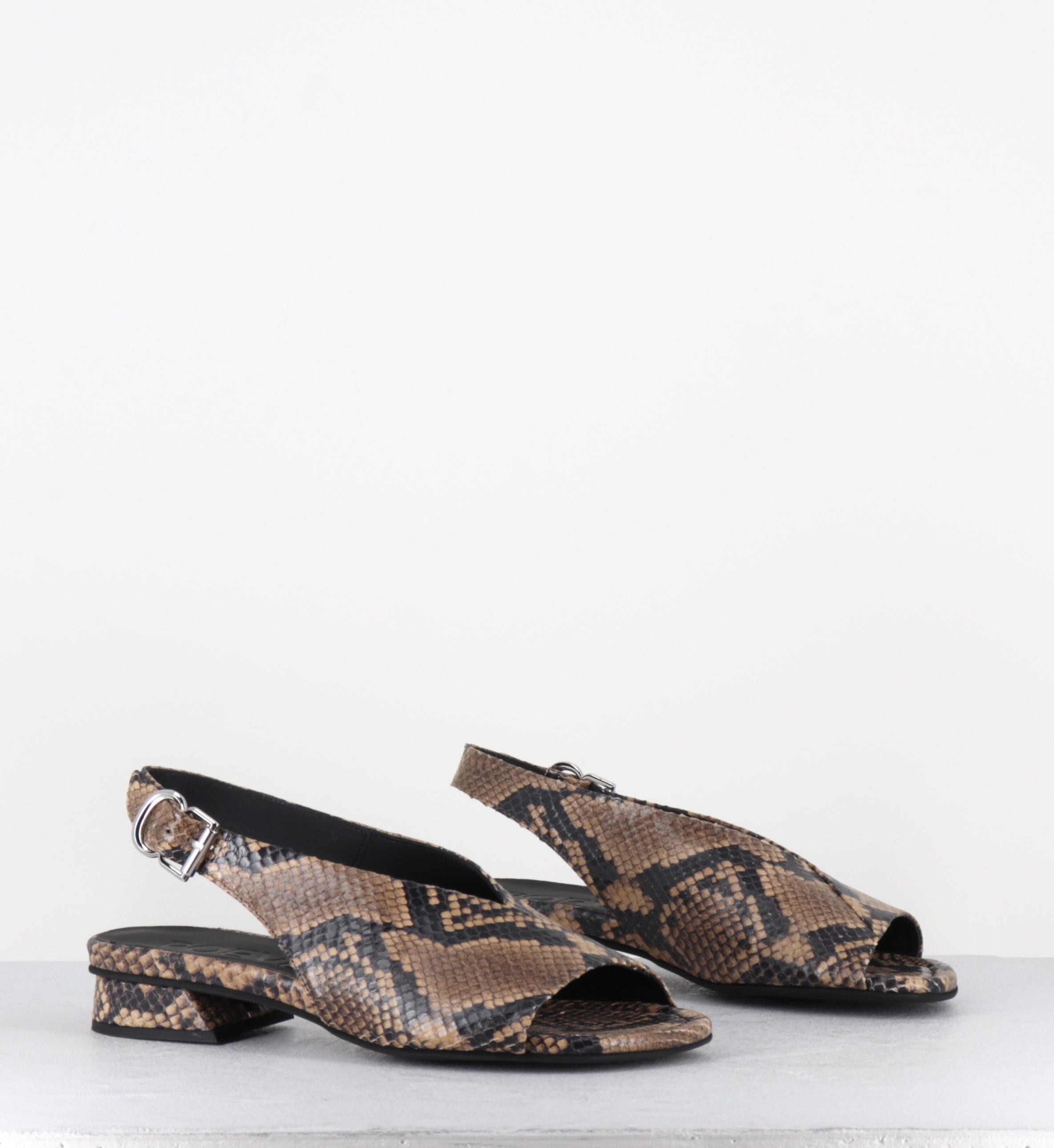 Sandales en cuir imprimé serpent - 10MM22 DIAMANTE SABBIA