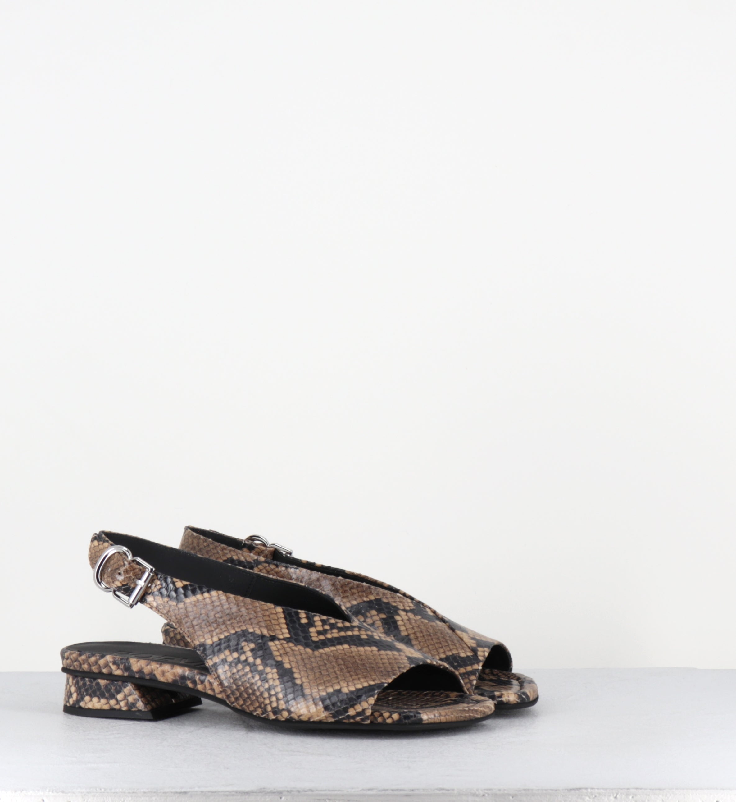 Sandales en cuir imprimé serpent - 10MM22 DIAMANTE SABBIA