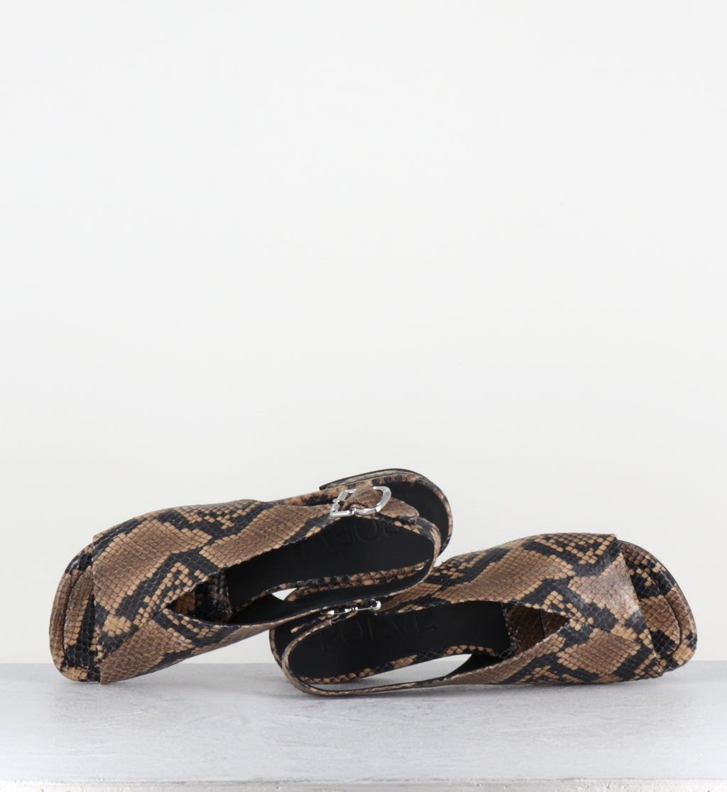 Sandales en cuir imprimé serpent - 10MM22 DIAMANTE SABBIA