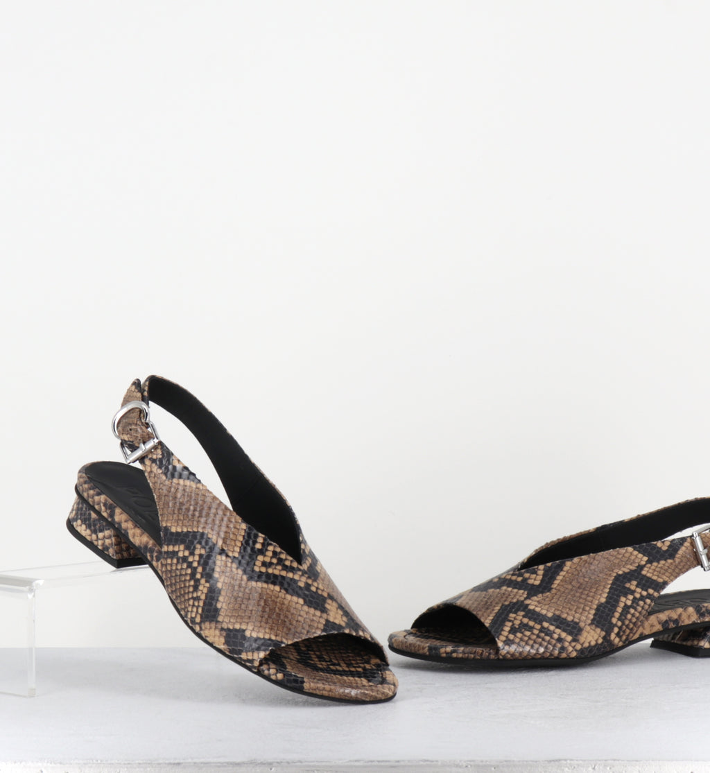 Sandales en cuir imprimé serpent - 10MM22 DIAMANTE SABBIA