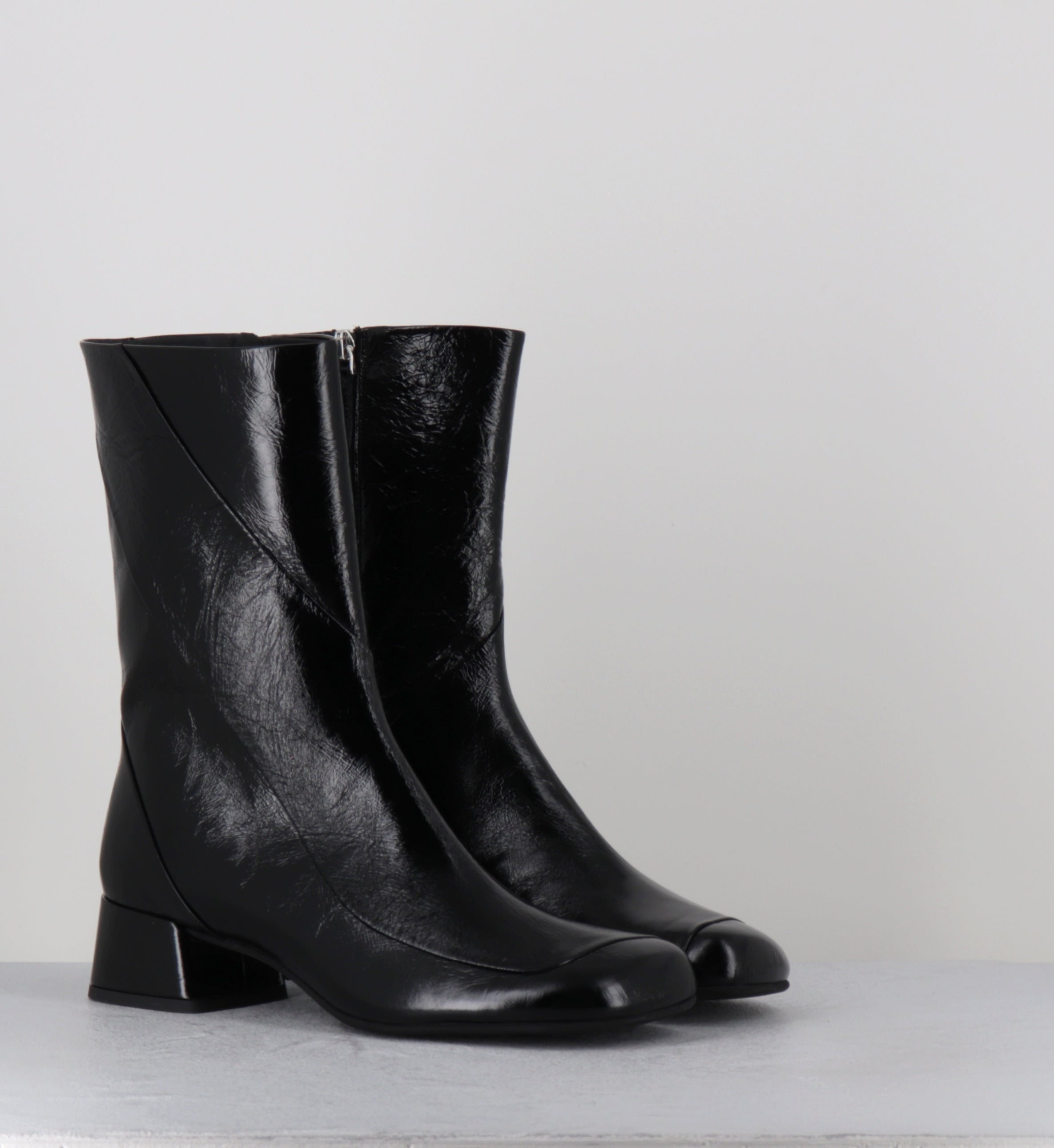 Boors 60s cuir noir petit talon - BBC1 VENICE NERO