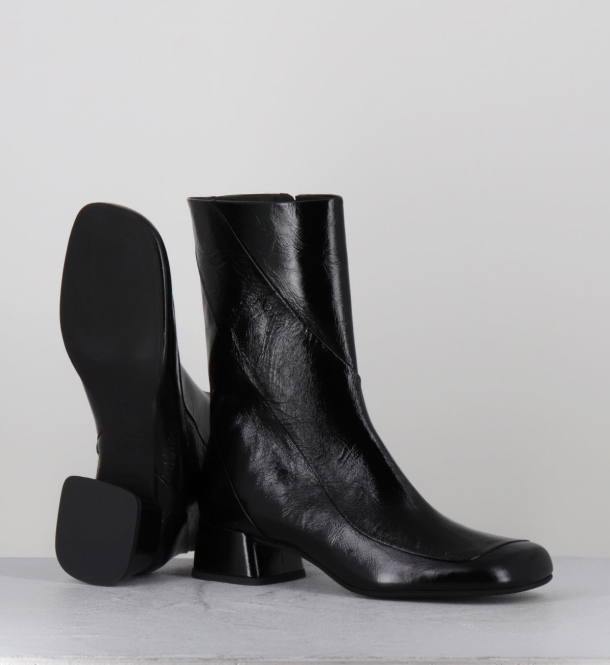 Boors 60s cuir noir petit talon - BBC1 VENICE NERO