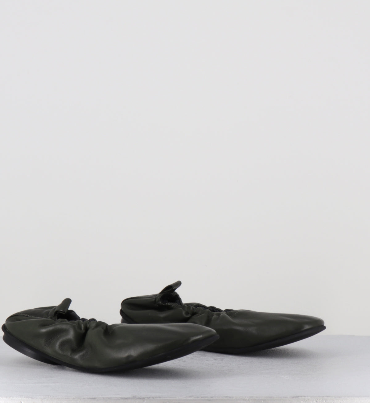 Ballerines à élastique en cuir khaki- CJS50  PORTO SAVANA