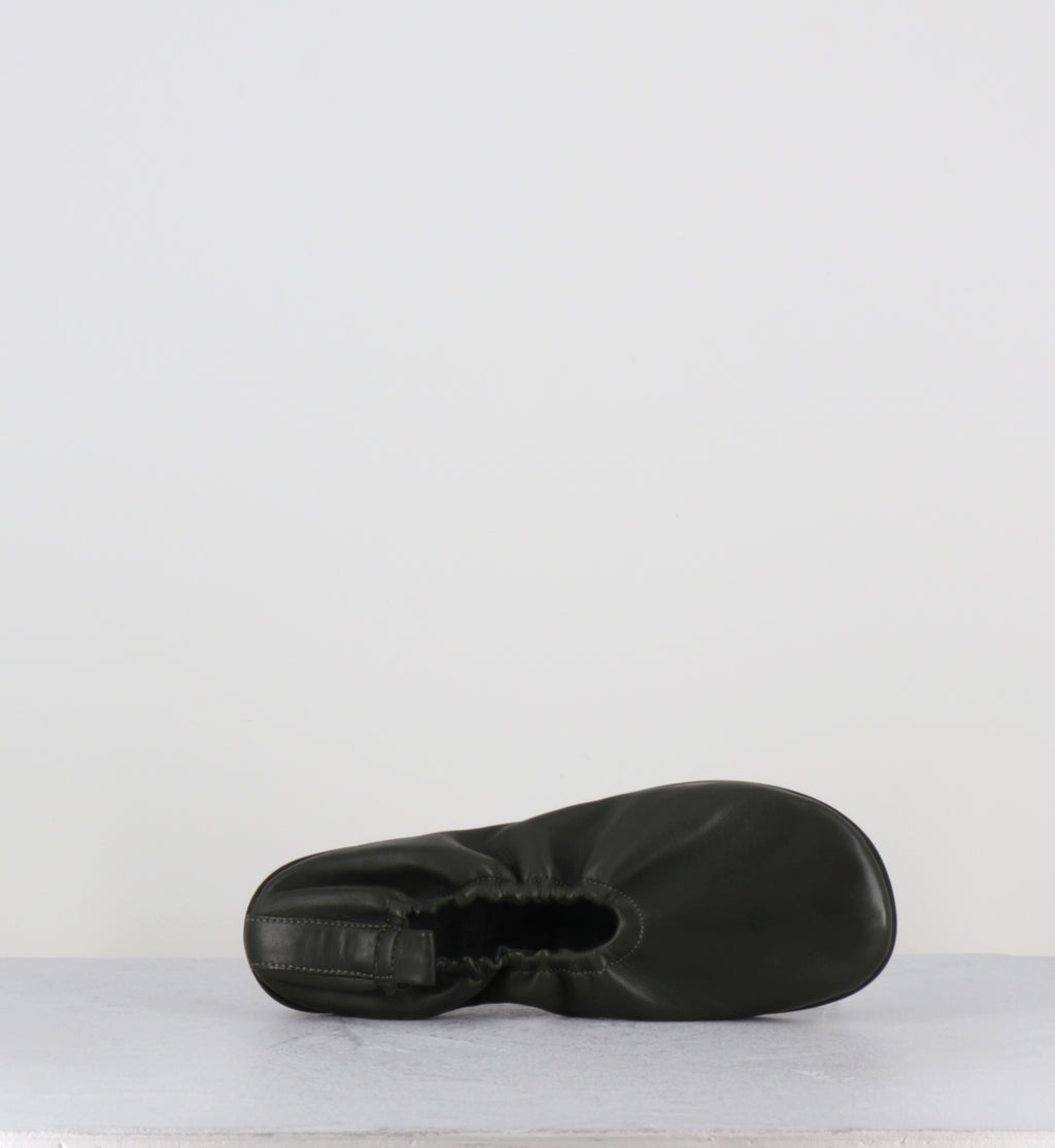 Ballerines à élastique en cuir khaki- CJS50  PORTO SAVANA