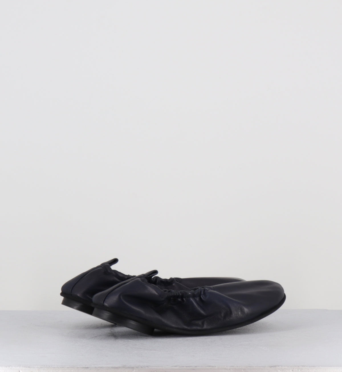 Ballerines à élastique en cuir bleu marine - CJS50 PORTO BLU